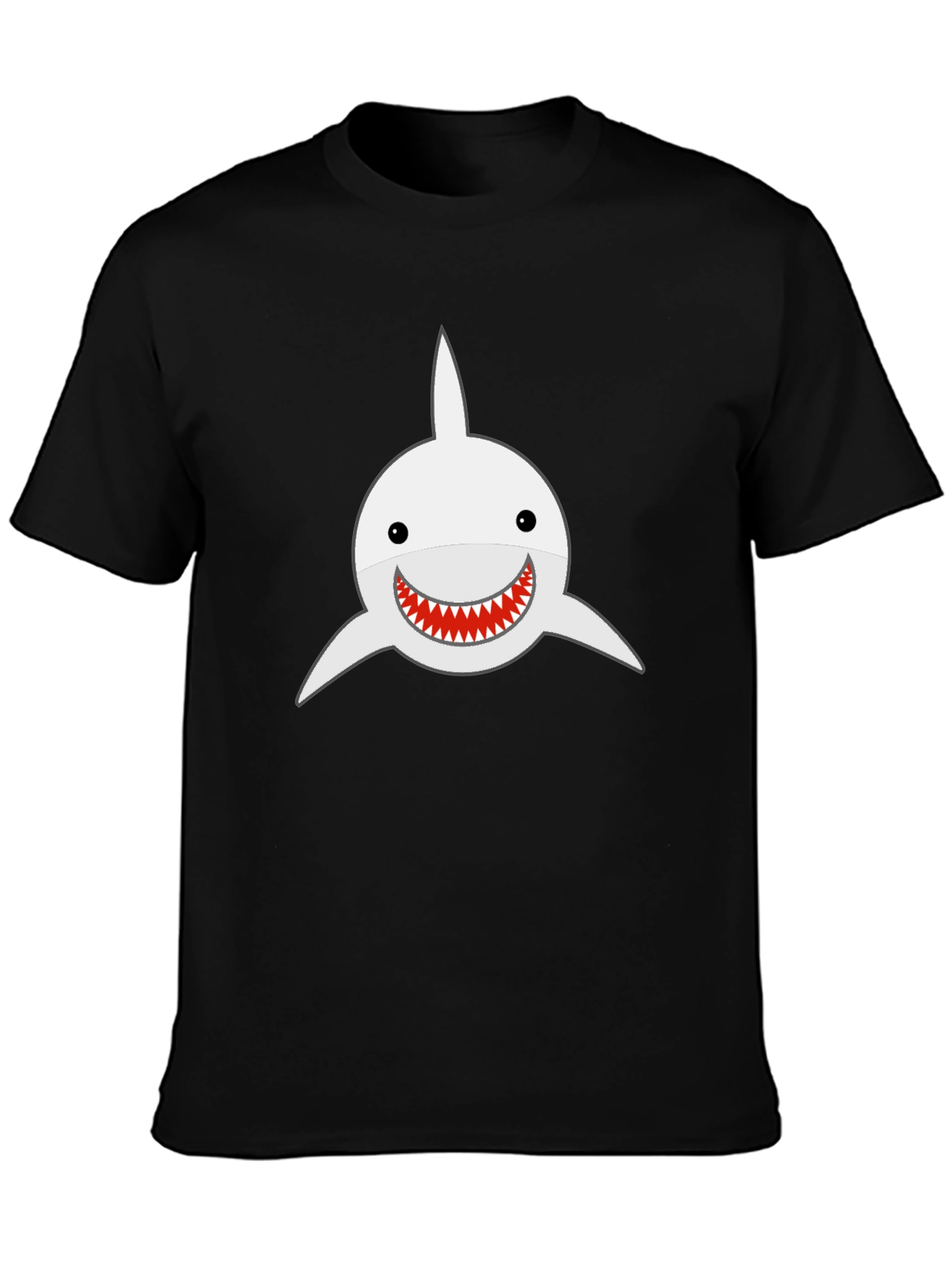 Shark Smile T-Shirt - Black Cotton Tee
