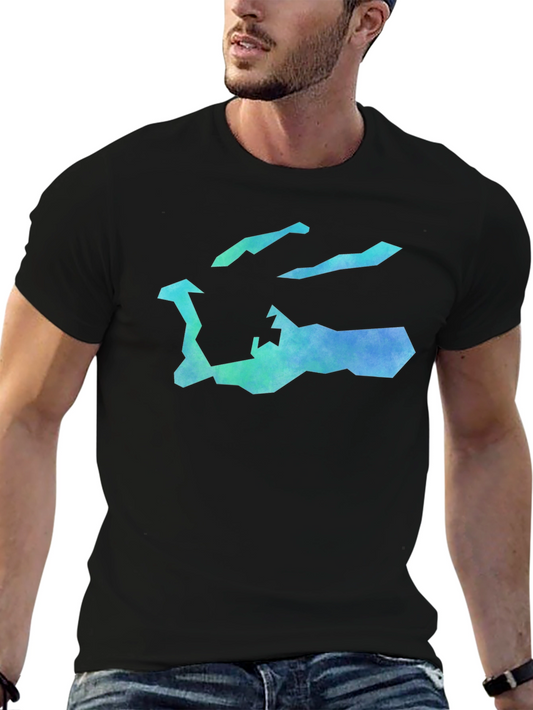 Abstract Watercolor Graphic Tee - Mens Black T-Shirt