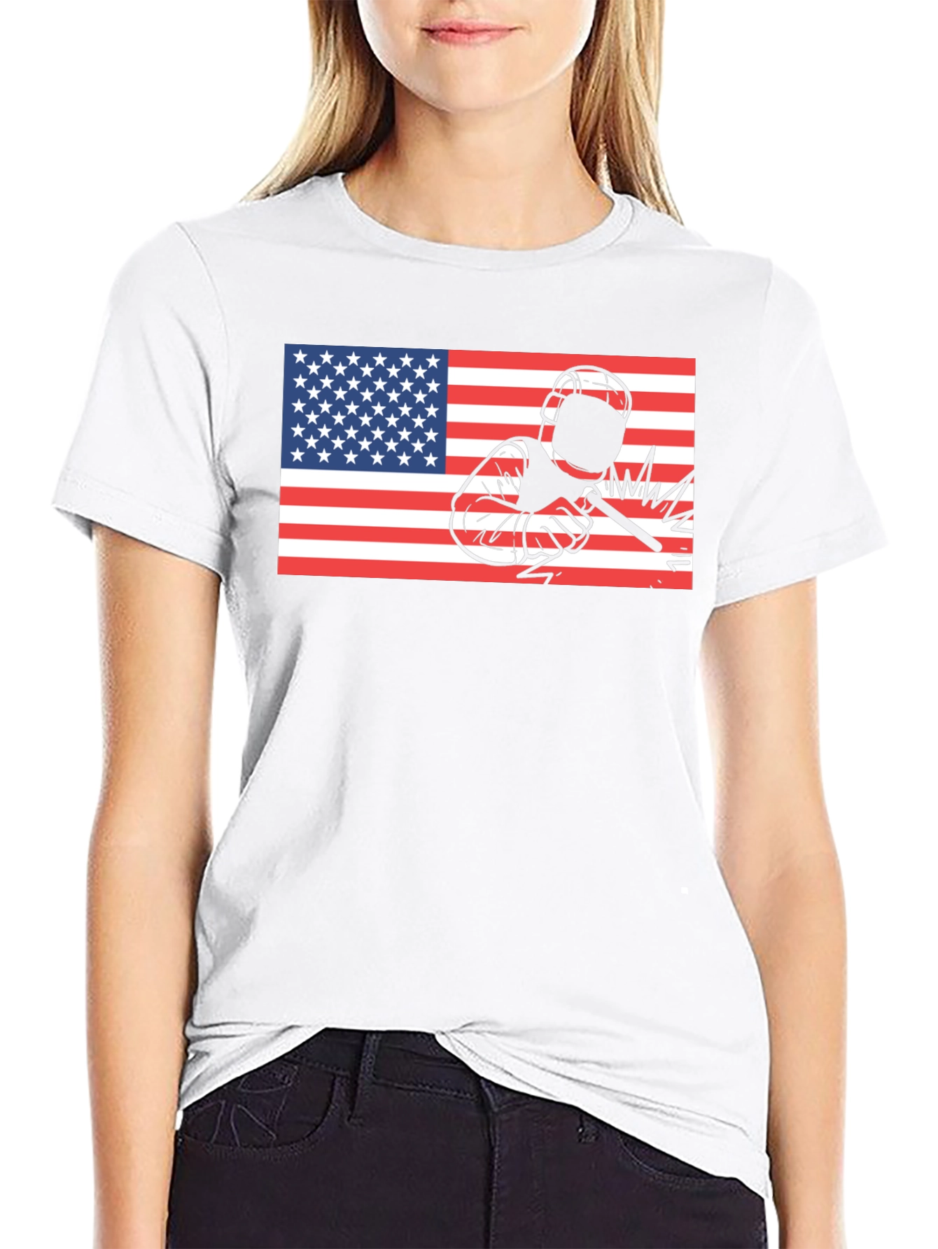 Welder American Flag Black T-Shirt