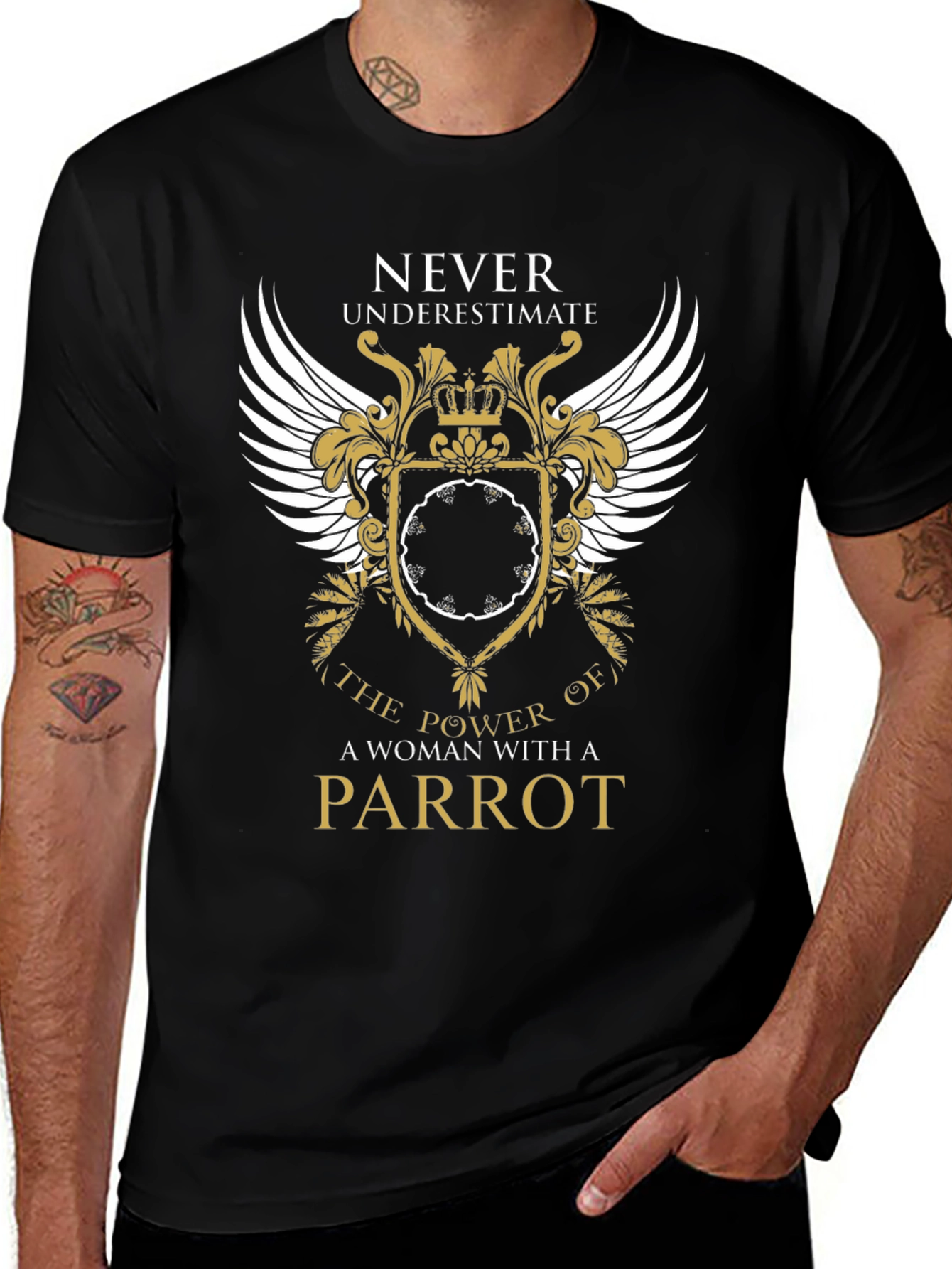 Woman Parrot Power T-Shirt - Never Underestimate Tee