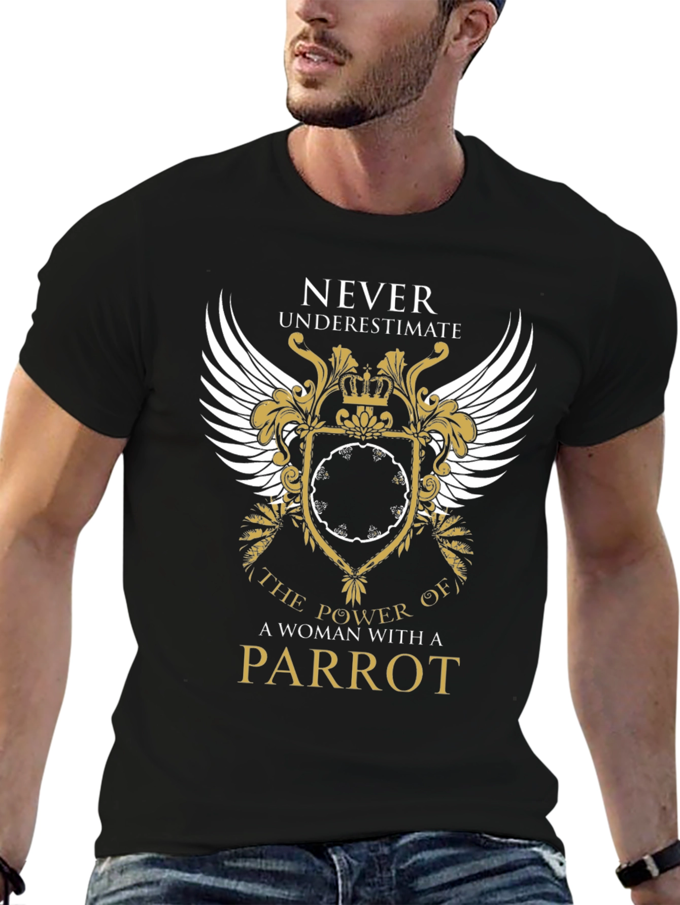 Woman Parrot Power T-Shirt - Never Underestimate Tee