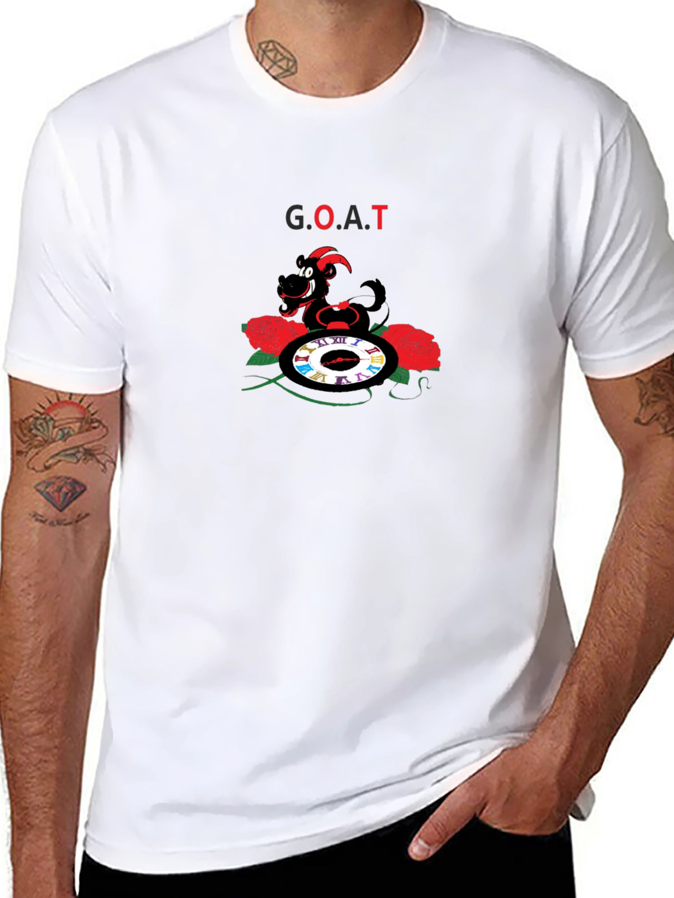 G.O.A.T Graphic Tee - Unique Cartoon Goat Design