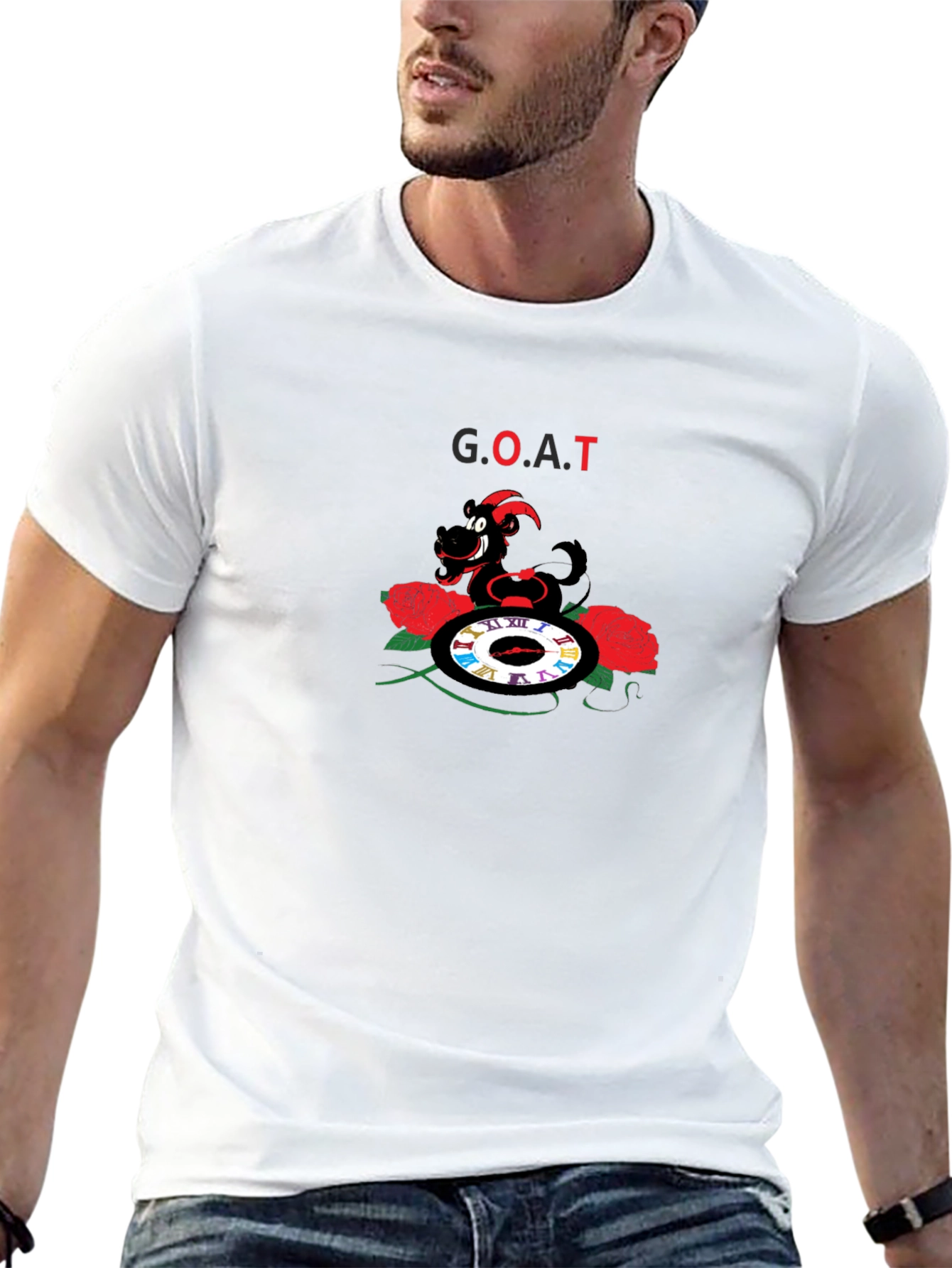 G.O.A.T Graphic Tee - Unique Cartoon Goat Design