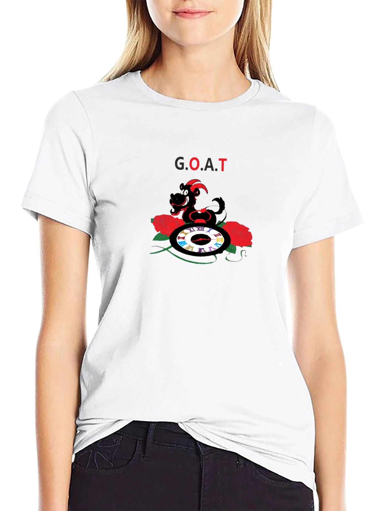 G.O.A.T Graphic Tee - Unique Cartoon Goat Design