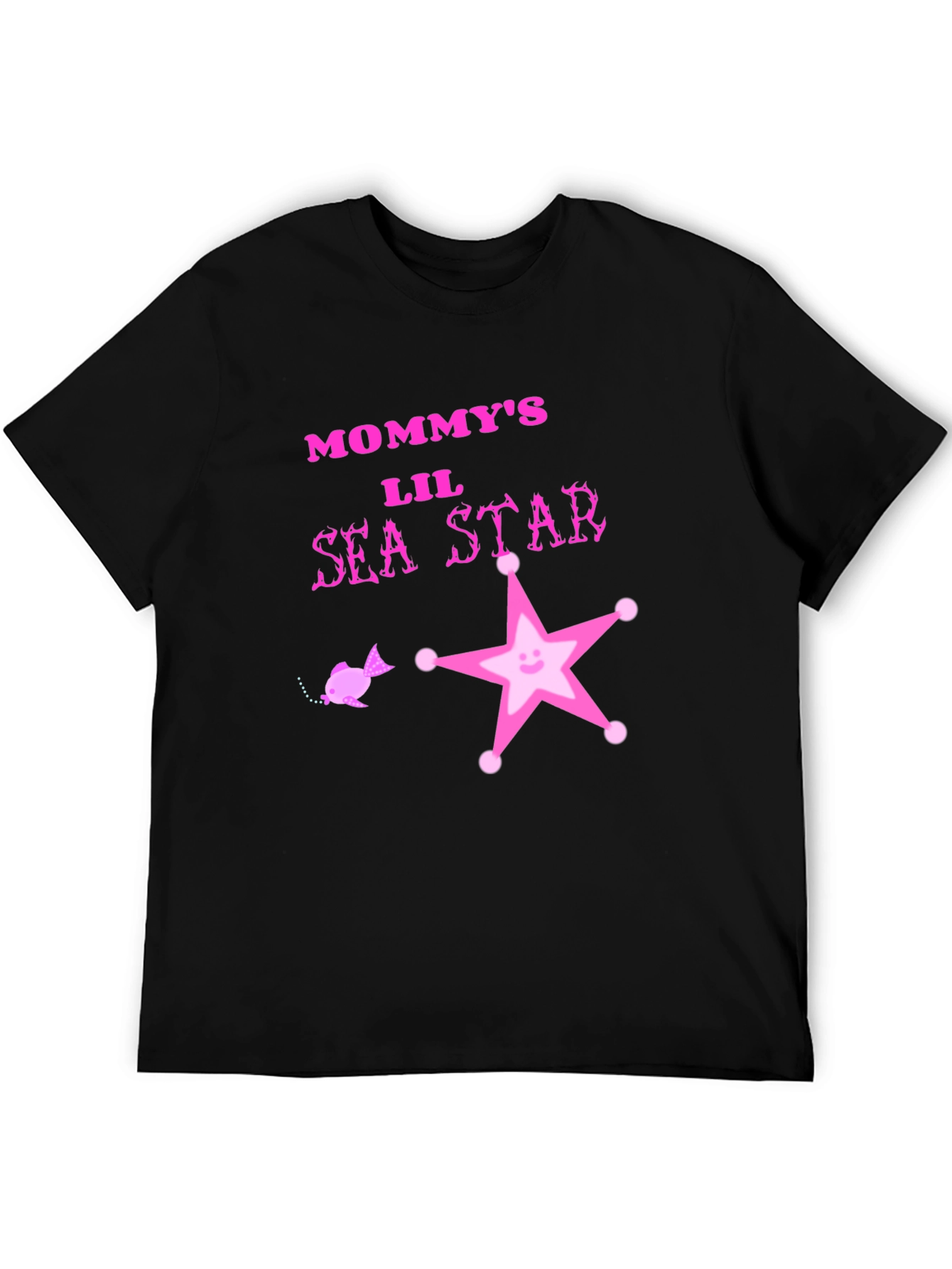 Mommys Lil Sea Star Black T-Shirt
