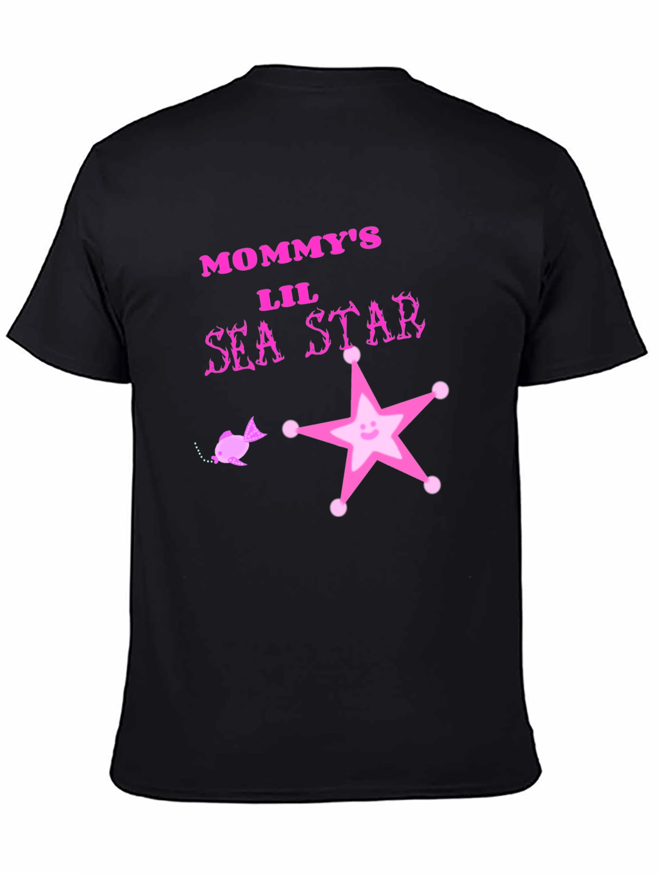 Mommys Lil Sea Star Black T-Shirt