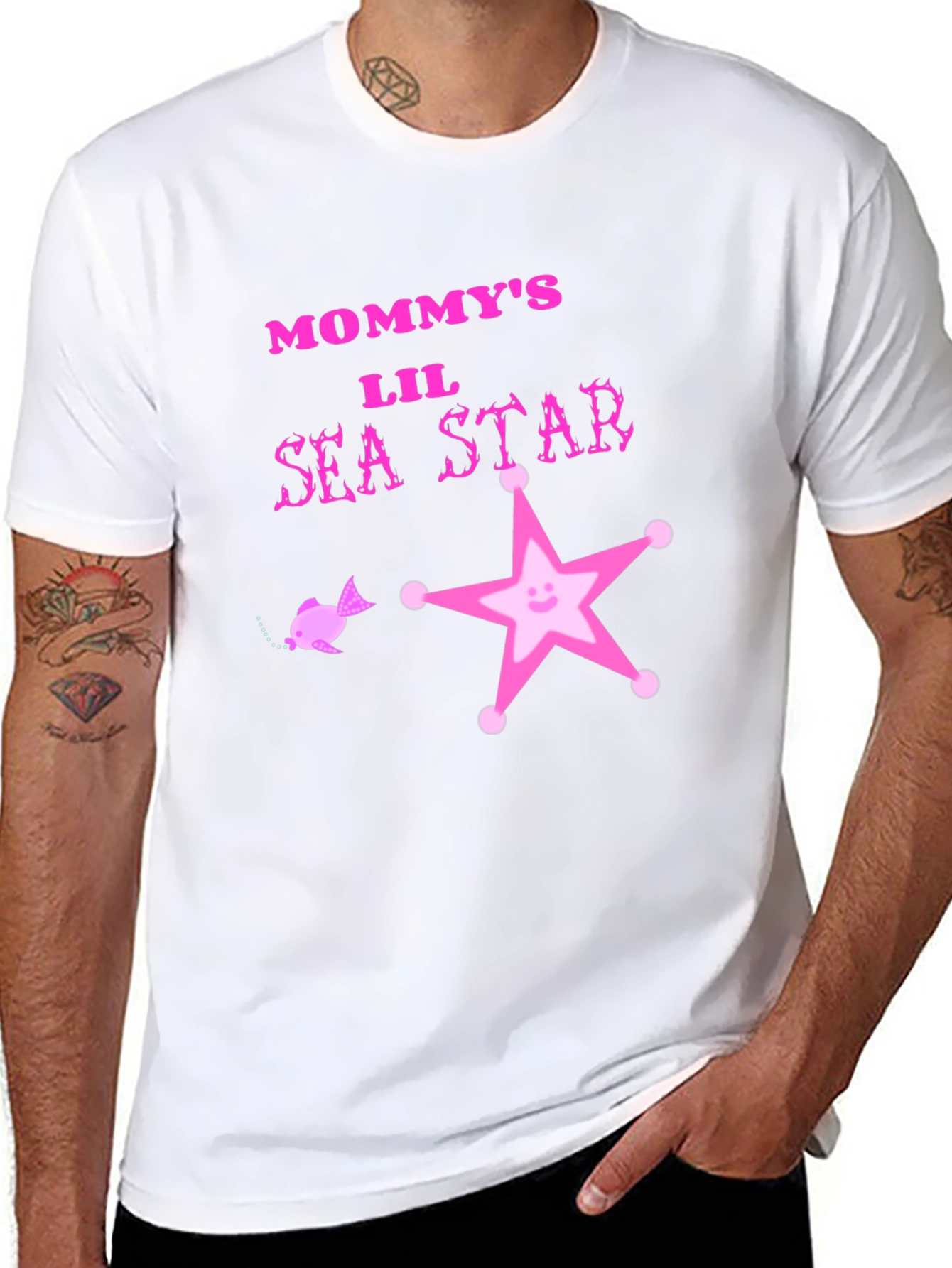 Mommys Lil Sea Star Black T-Shirt