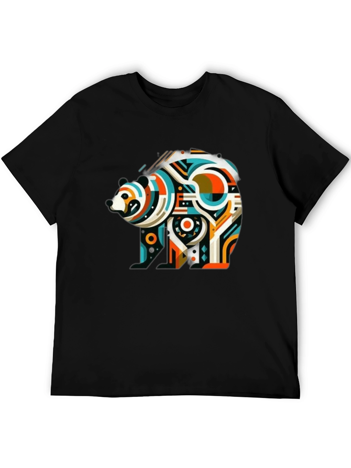 Abstract Bear Graphic Tee - Mens Black T-Shirt