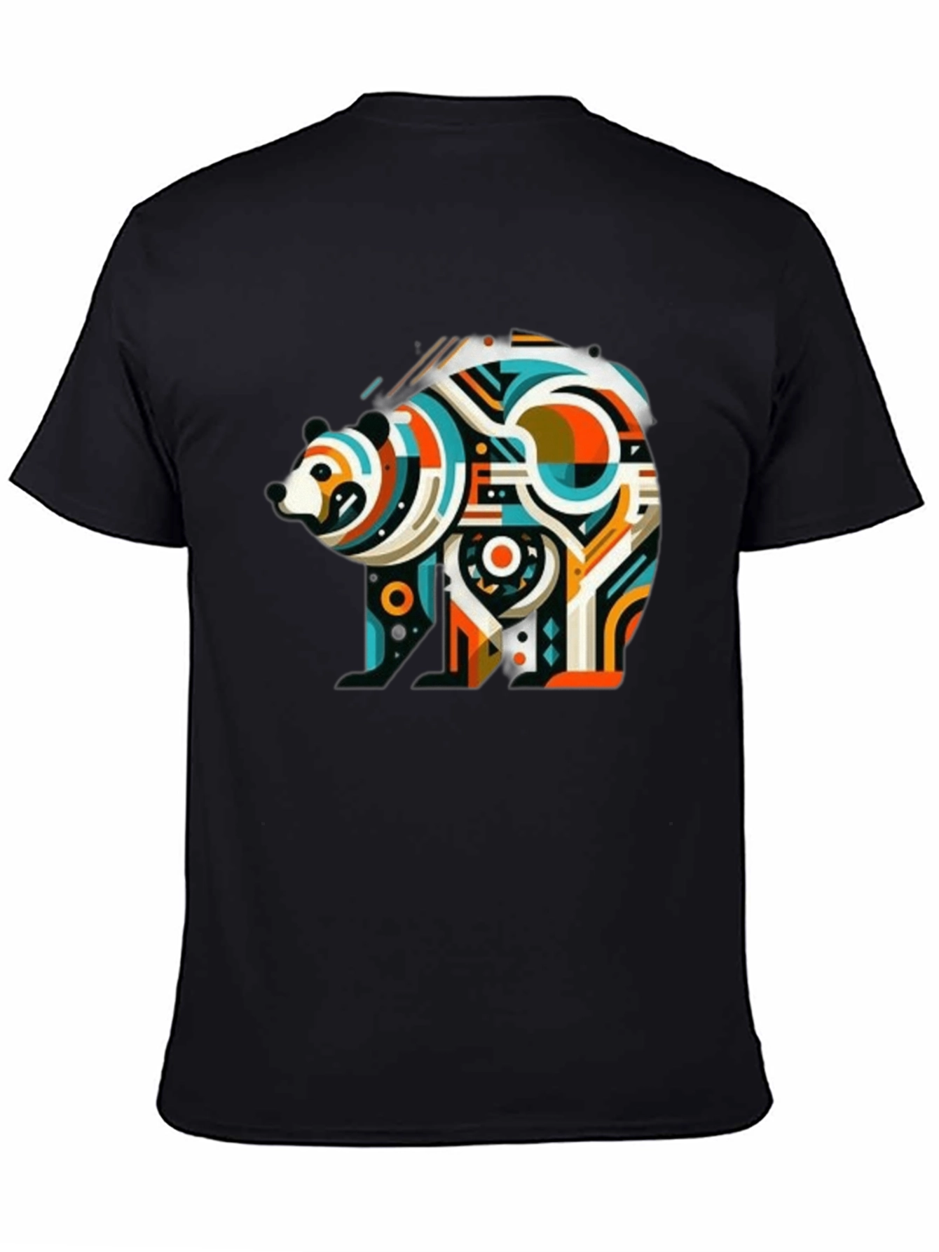Abstract Bear Graphic Tee - Mens Black T-Shirt