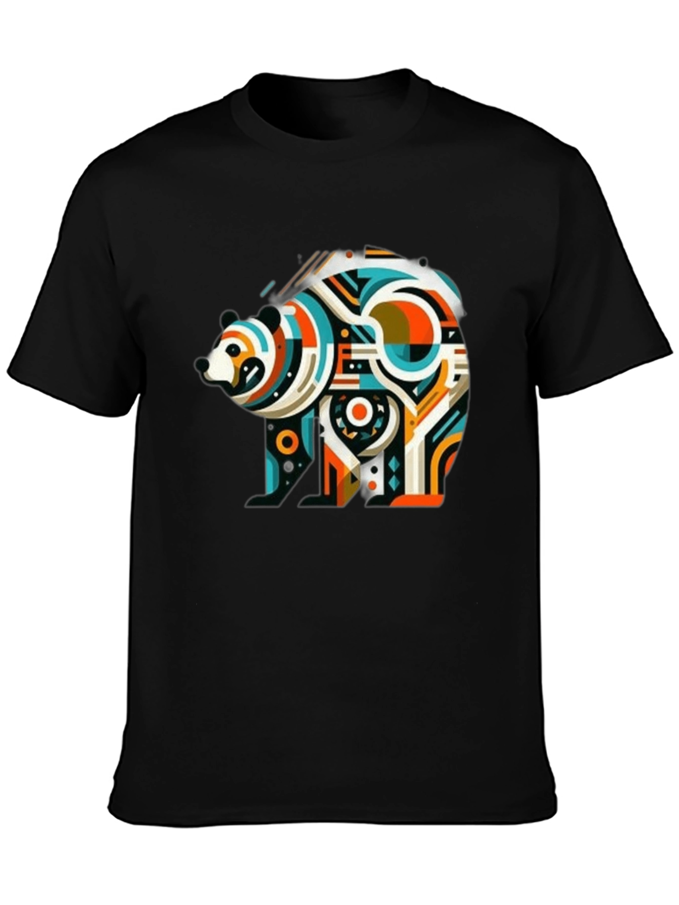 Abstract Bear Graphic Tee - Mens Black T-Shirt