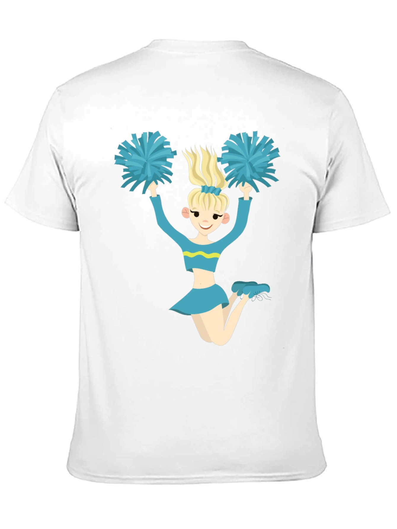 Cheerleader Graphic Tee - Black Cotton T-Shirt