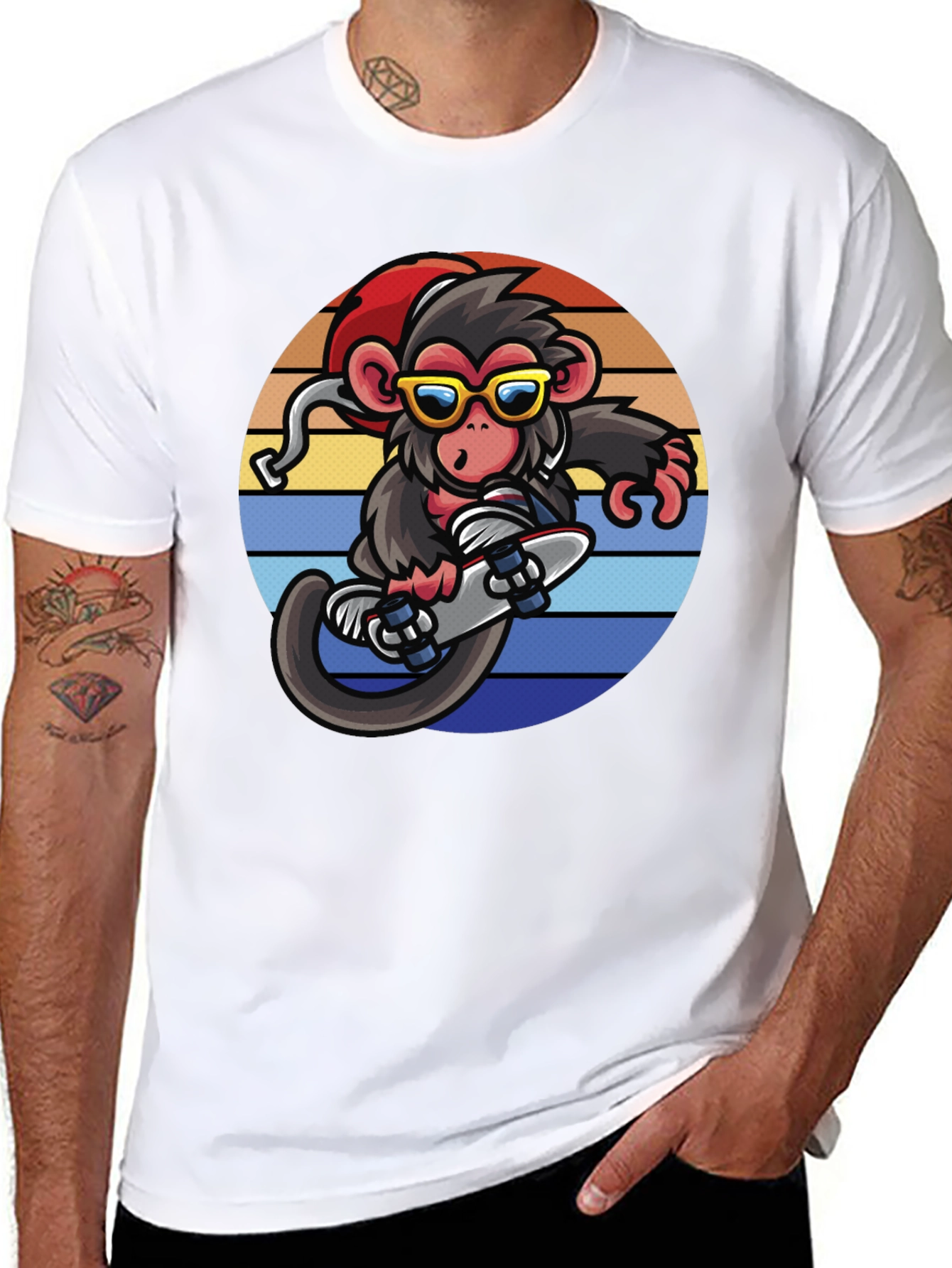 Monkey Skateboarder Graphic Tee