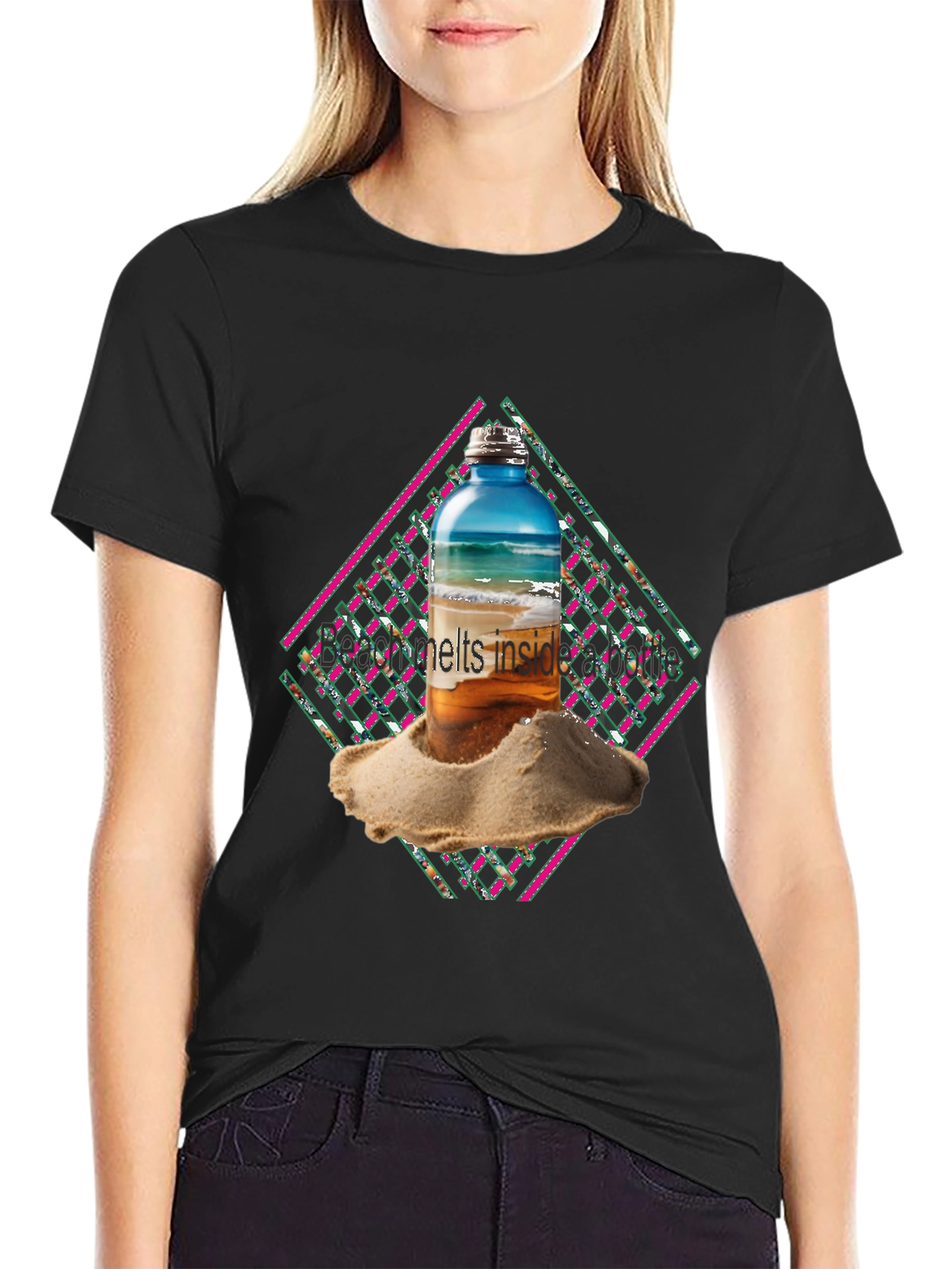 Beach Bottle Graphic Tee - Cool Summer Vibes