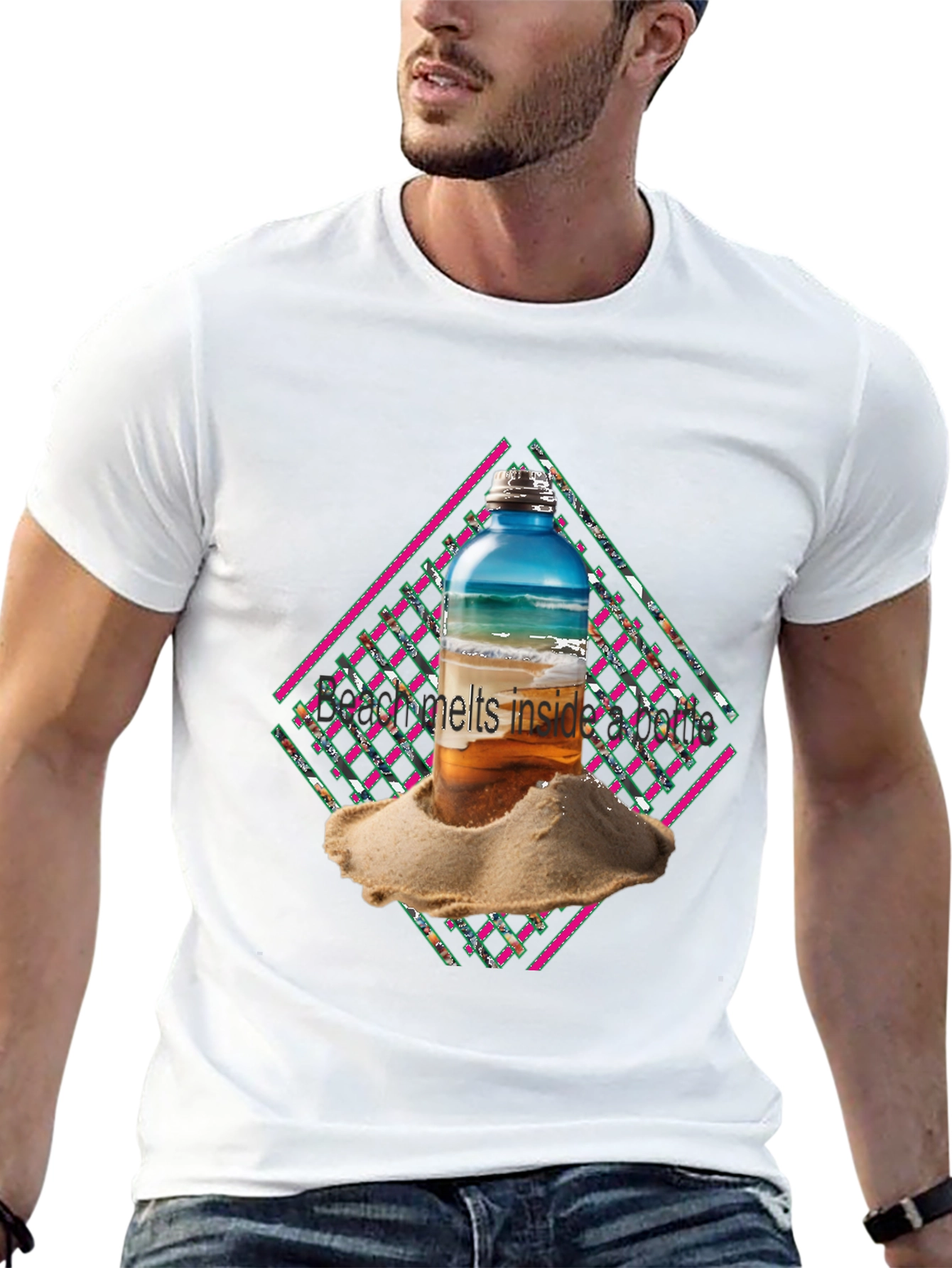Beach Bottle Graphic Tee - Cool Summer Vibes