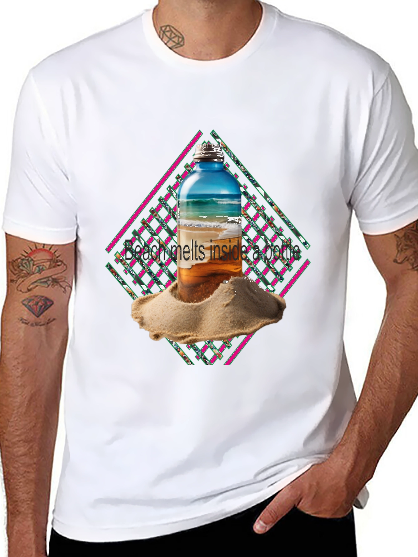 Beach Bottle Graphic Tee - Cool Summer Vibes