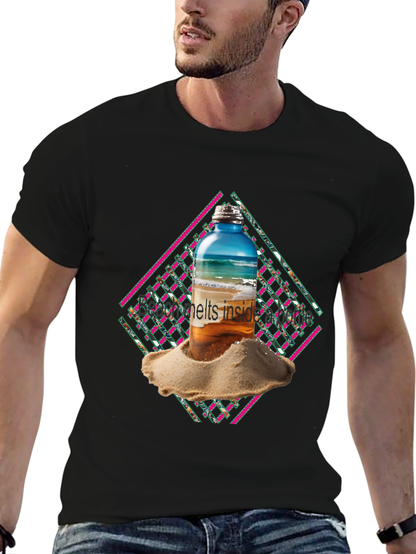 Beach Bottle Graphic Tee - Cool Summer Vibes