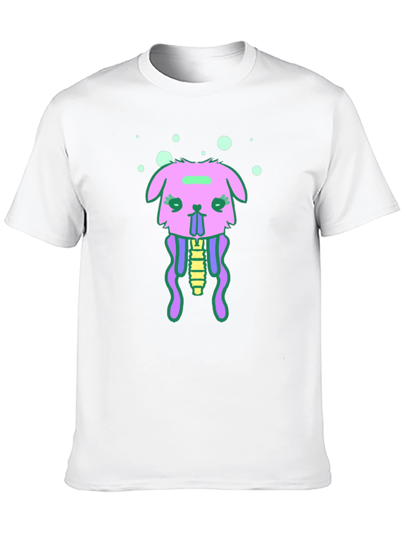 Black T-Shirt with Funky Jellyfish Bunny Design