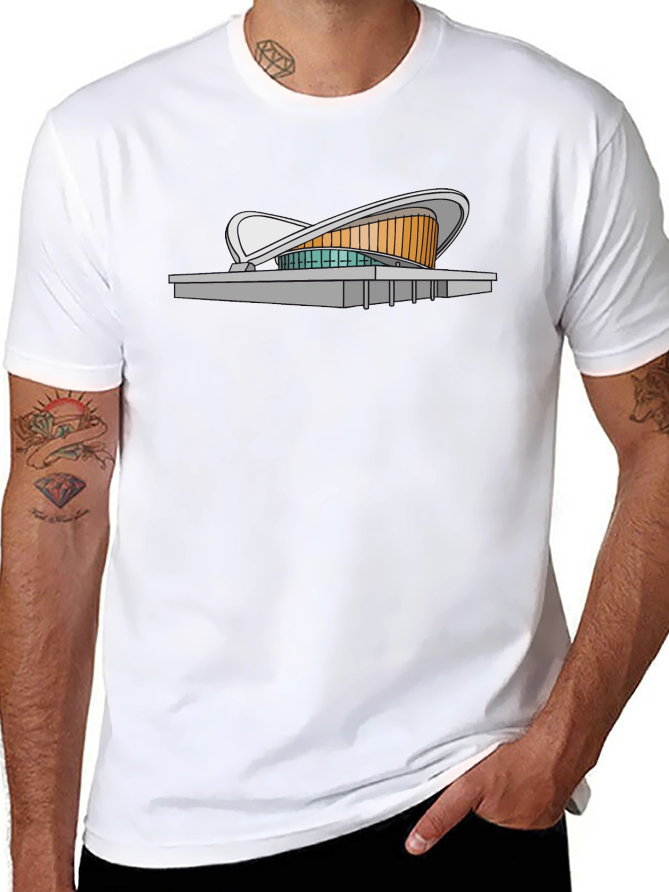 Modern Architecture Tee - Black Cotton Blend