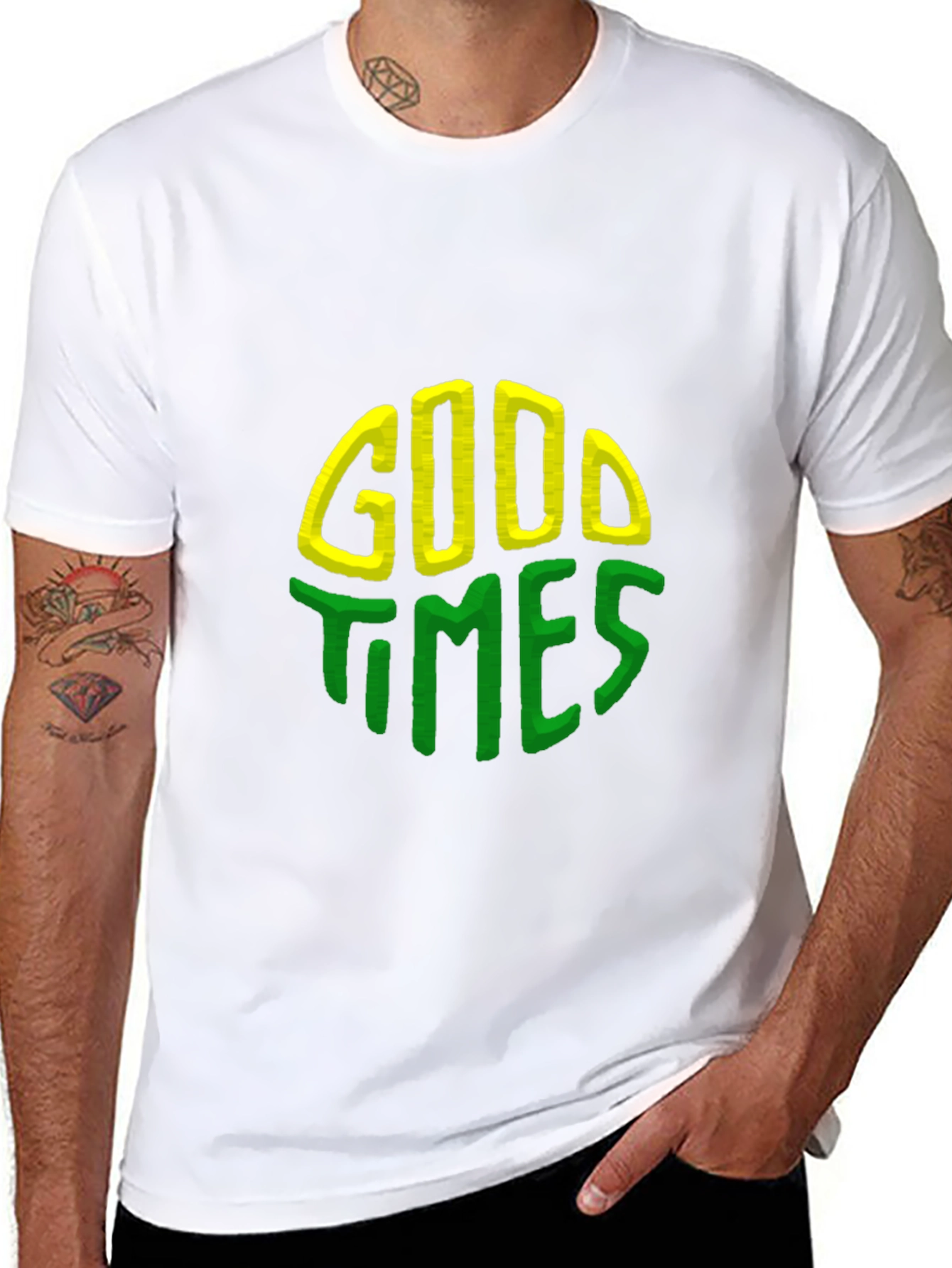 Good Times Graphic Tee - Black Crew Neck Shirt
