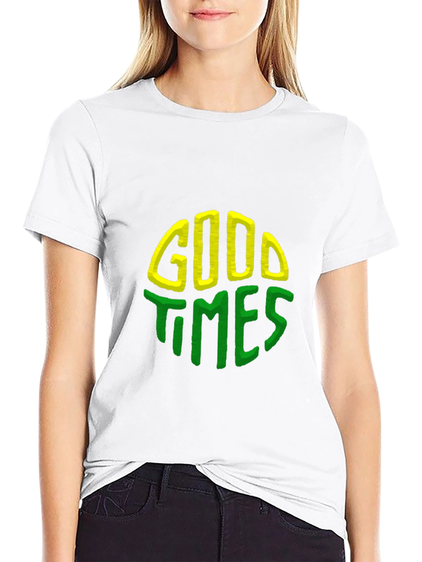 Good Times Graphic Tee - Black Crew Neck Shirt