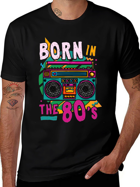 Born in the 80s Retro Boombox T-Shirt