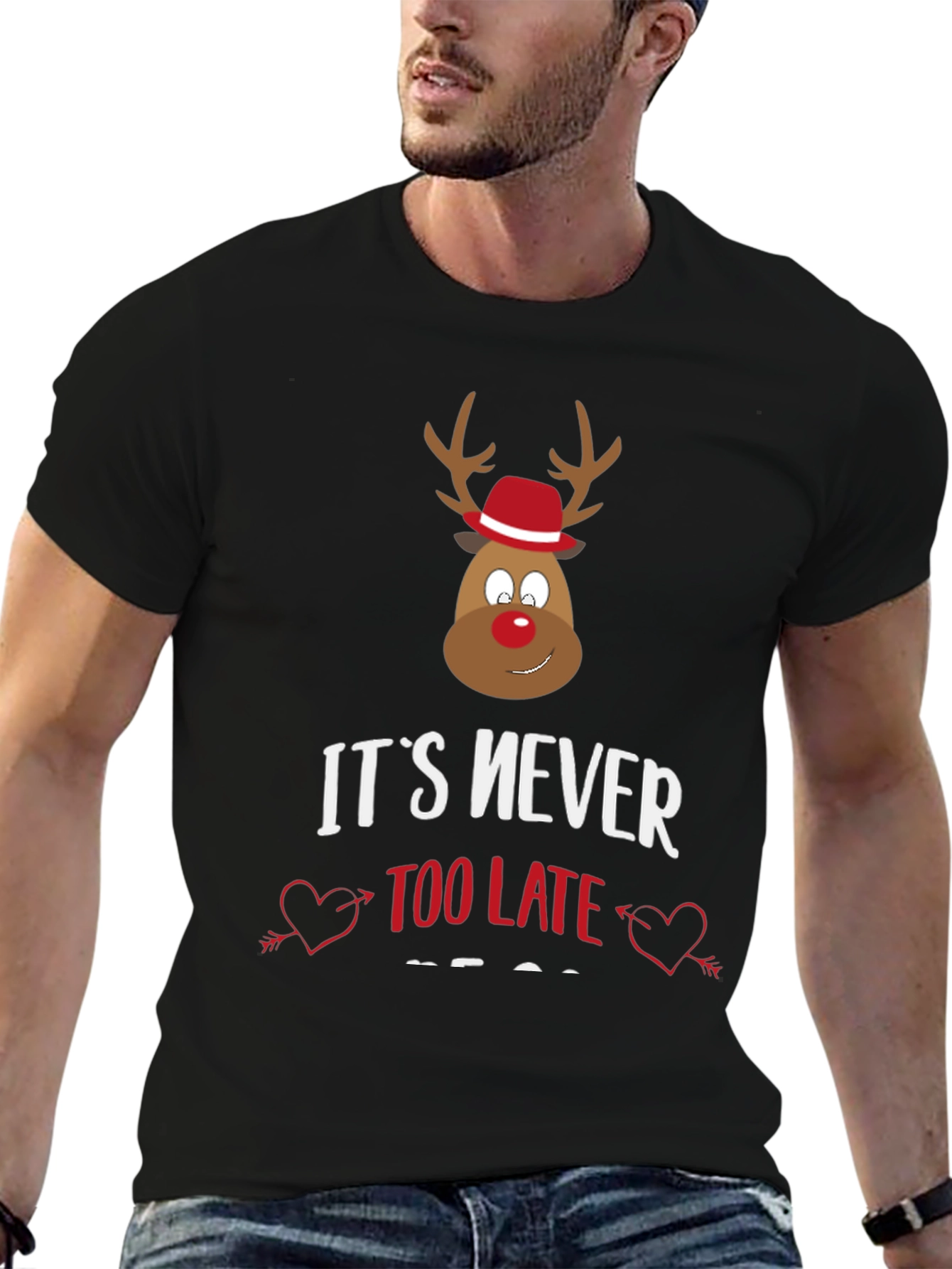 Funny Christmas Reindeer Graphic Tee