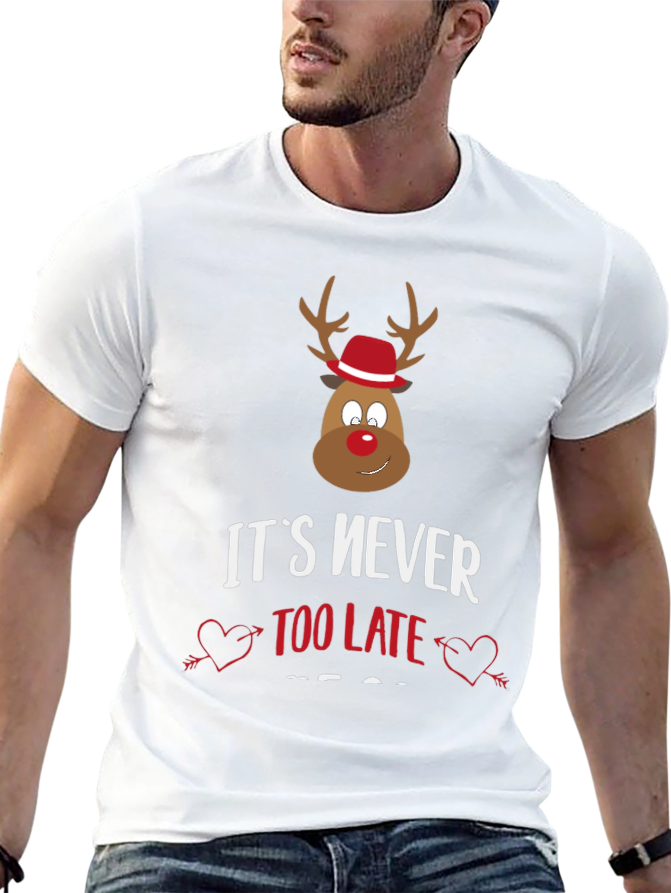 Funny Christmas Reindeer Graphic Tee
