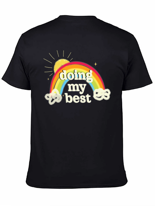 Doing My Best Rainbow Graphic Tee - Soft Cotton Comfort