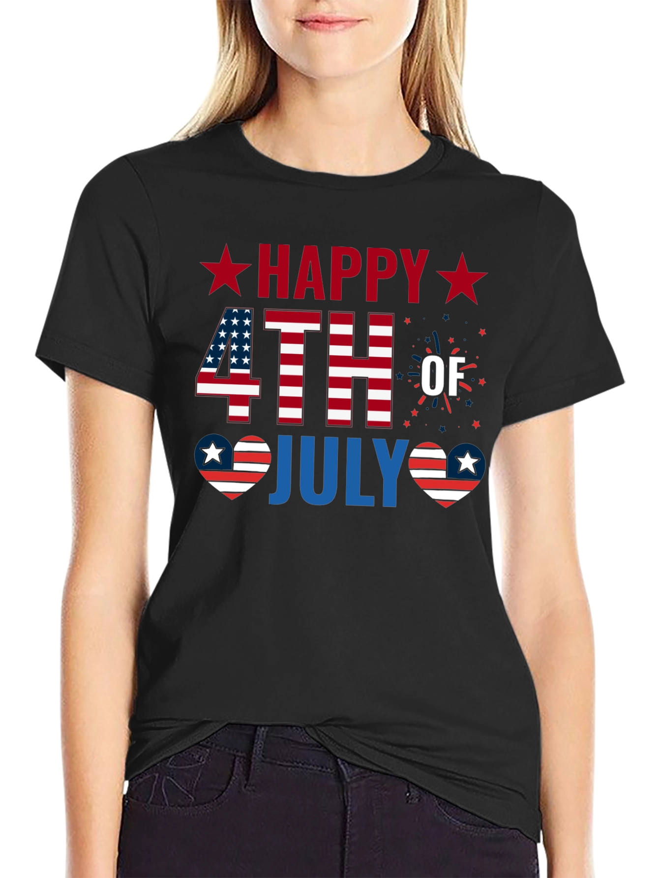 Happy 4th of July Patriotic Graphic T-Shirt