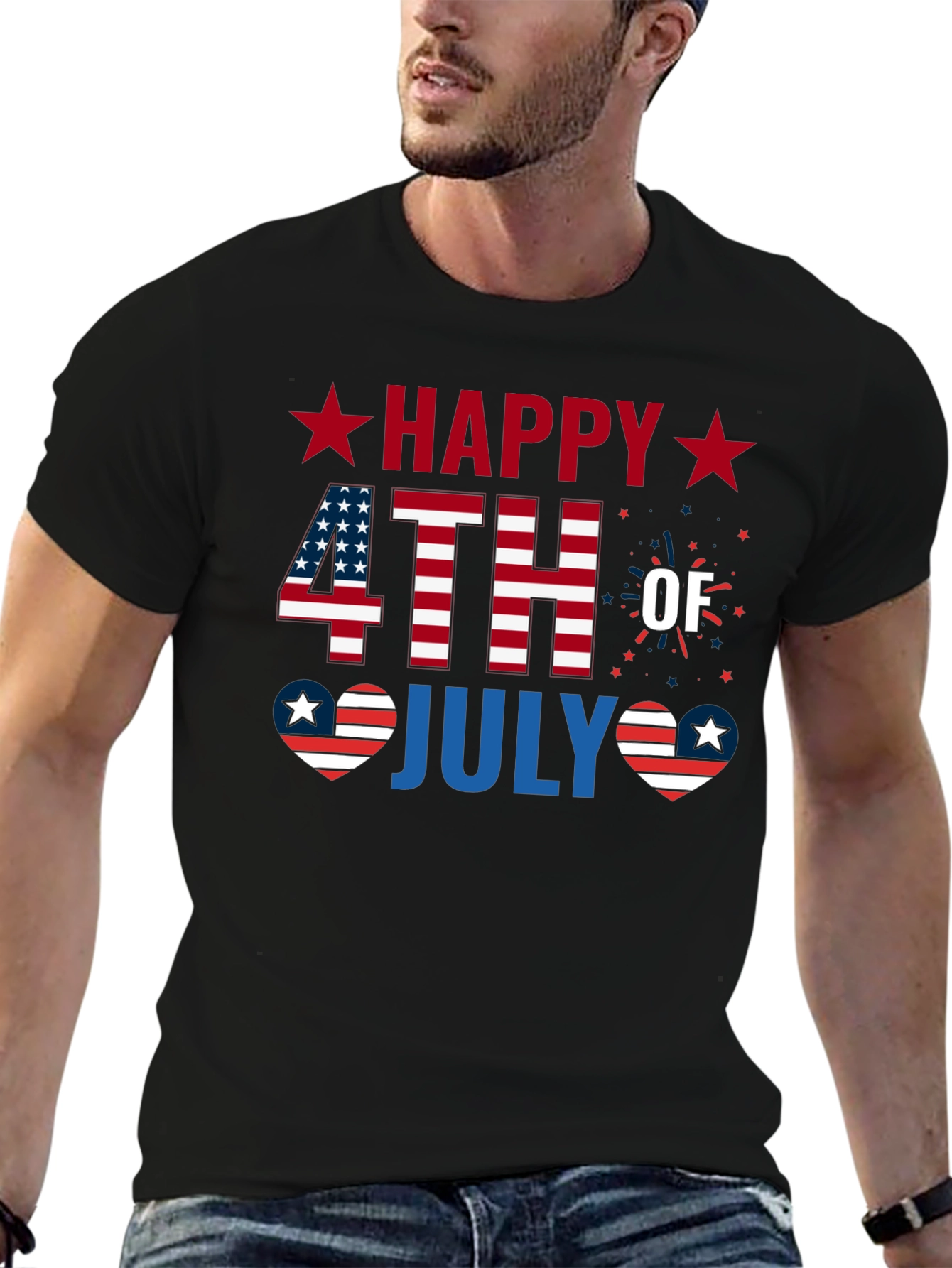 Happy 4th of July Patriotic Graphic T-Shirt