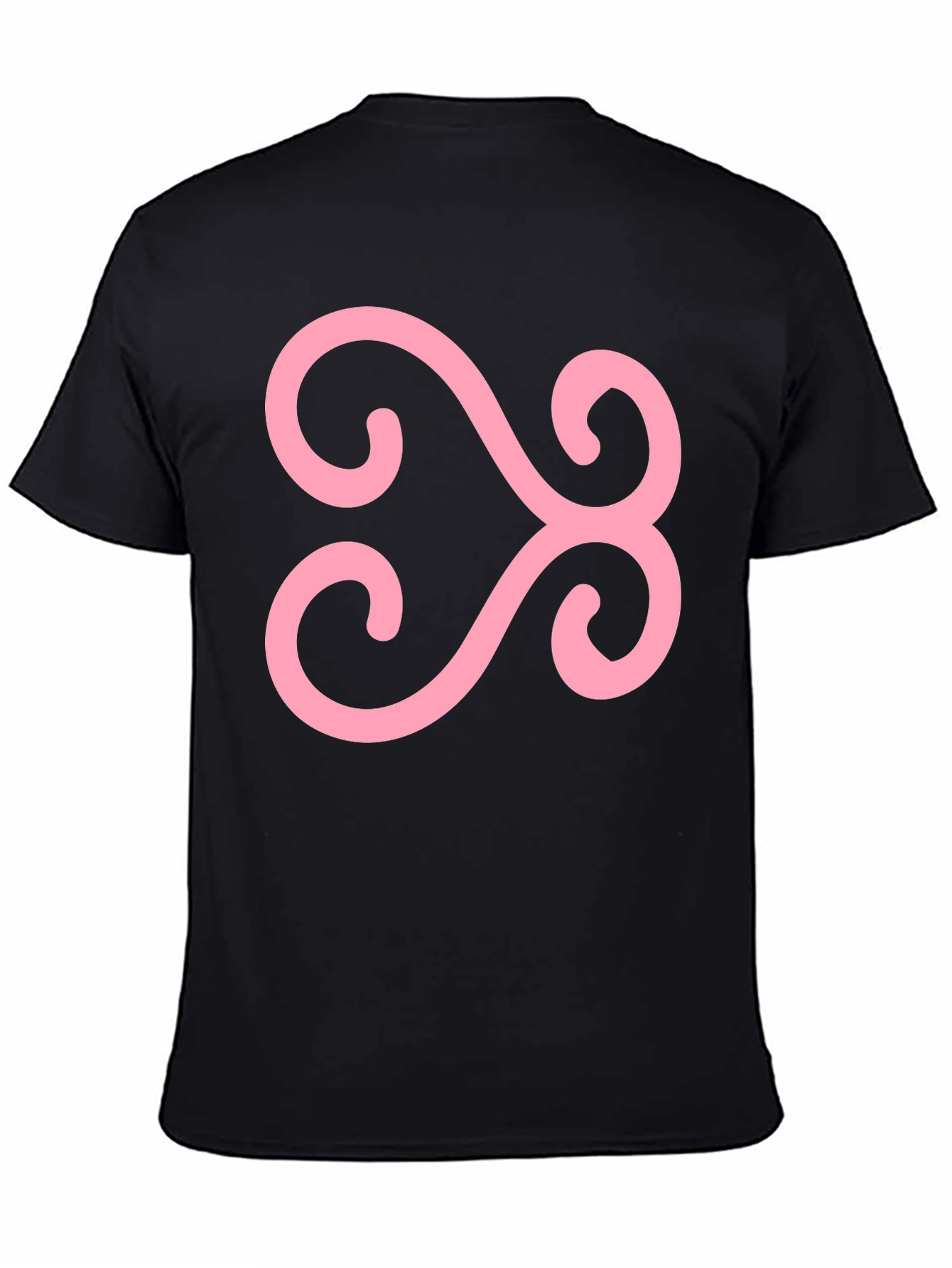Black T-Shirt with Pink Adinkra Symbol