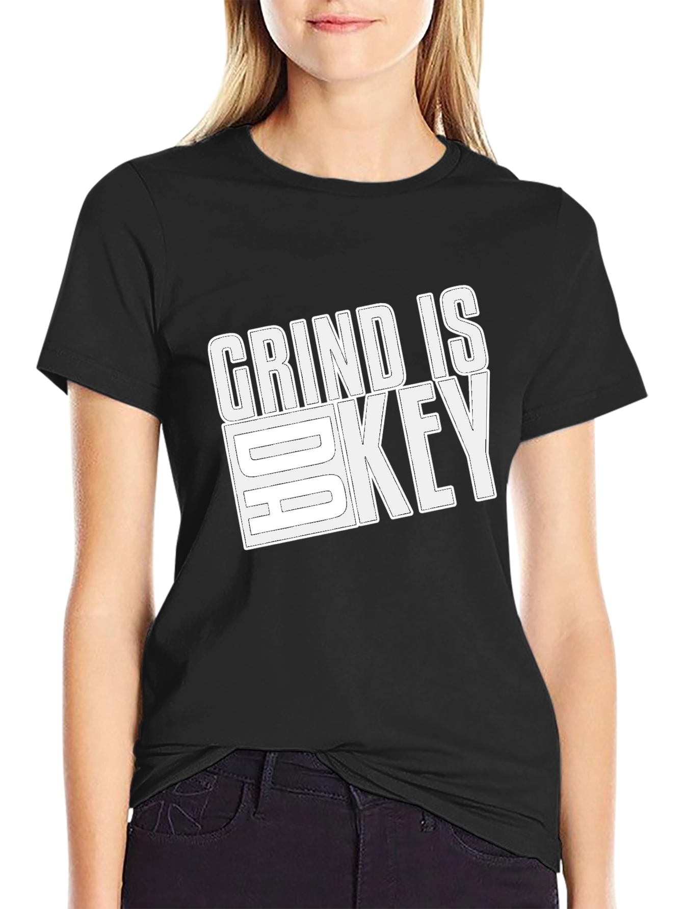 Grind is Key Black Graphic T-Shirt