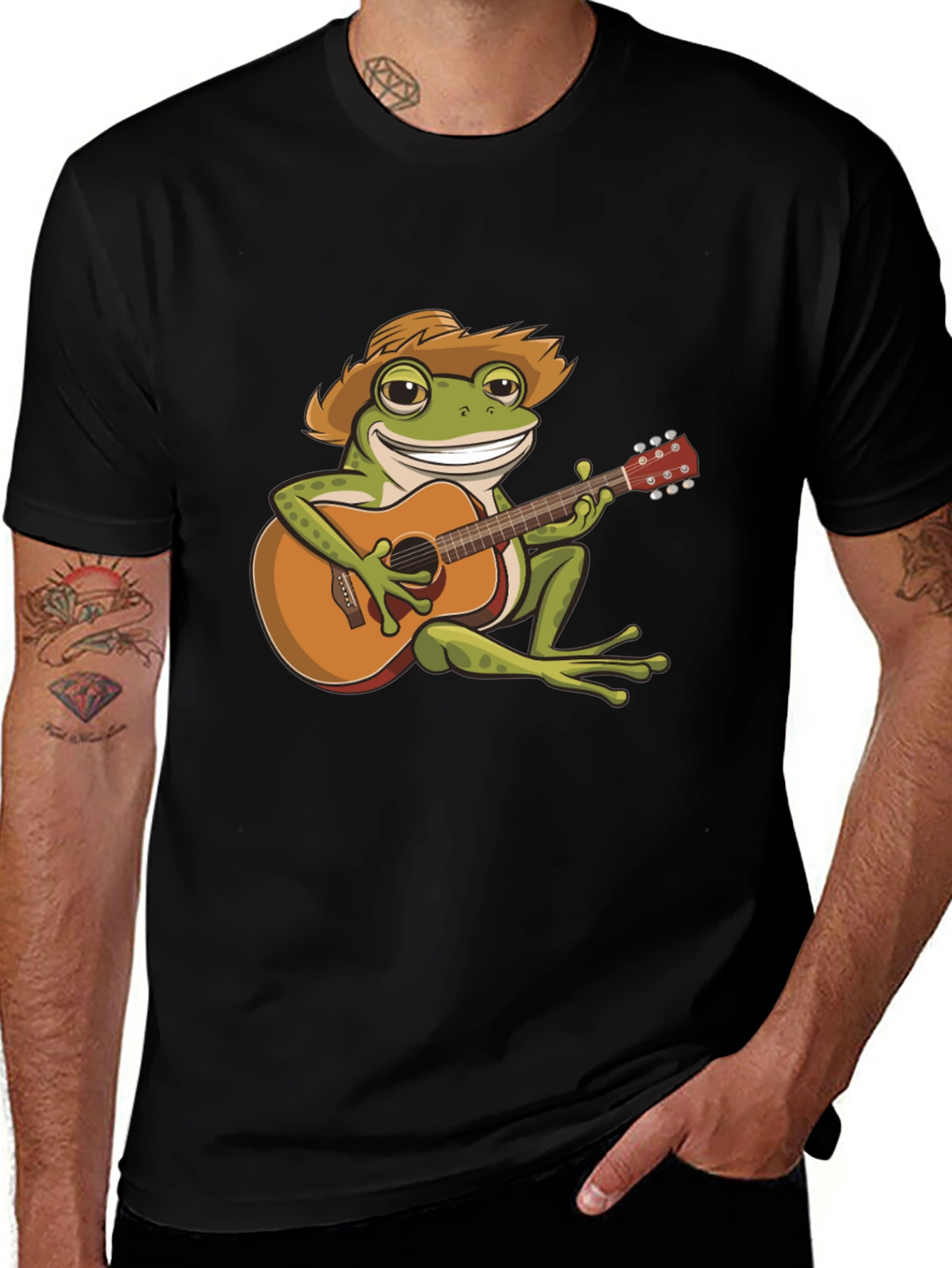 Frog Playing Guitar T-Shirt - Funny Music Tee