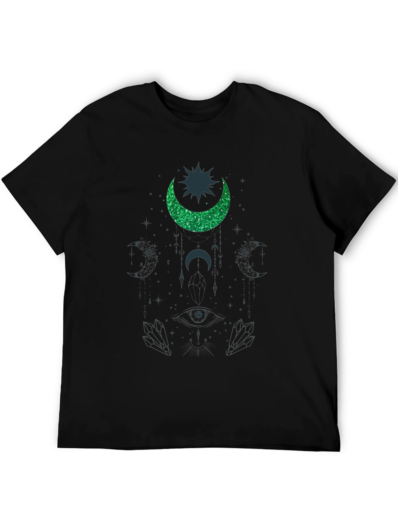 Cosmic Crescent T-Shirt - Mystical Design