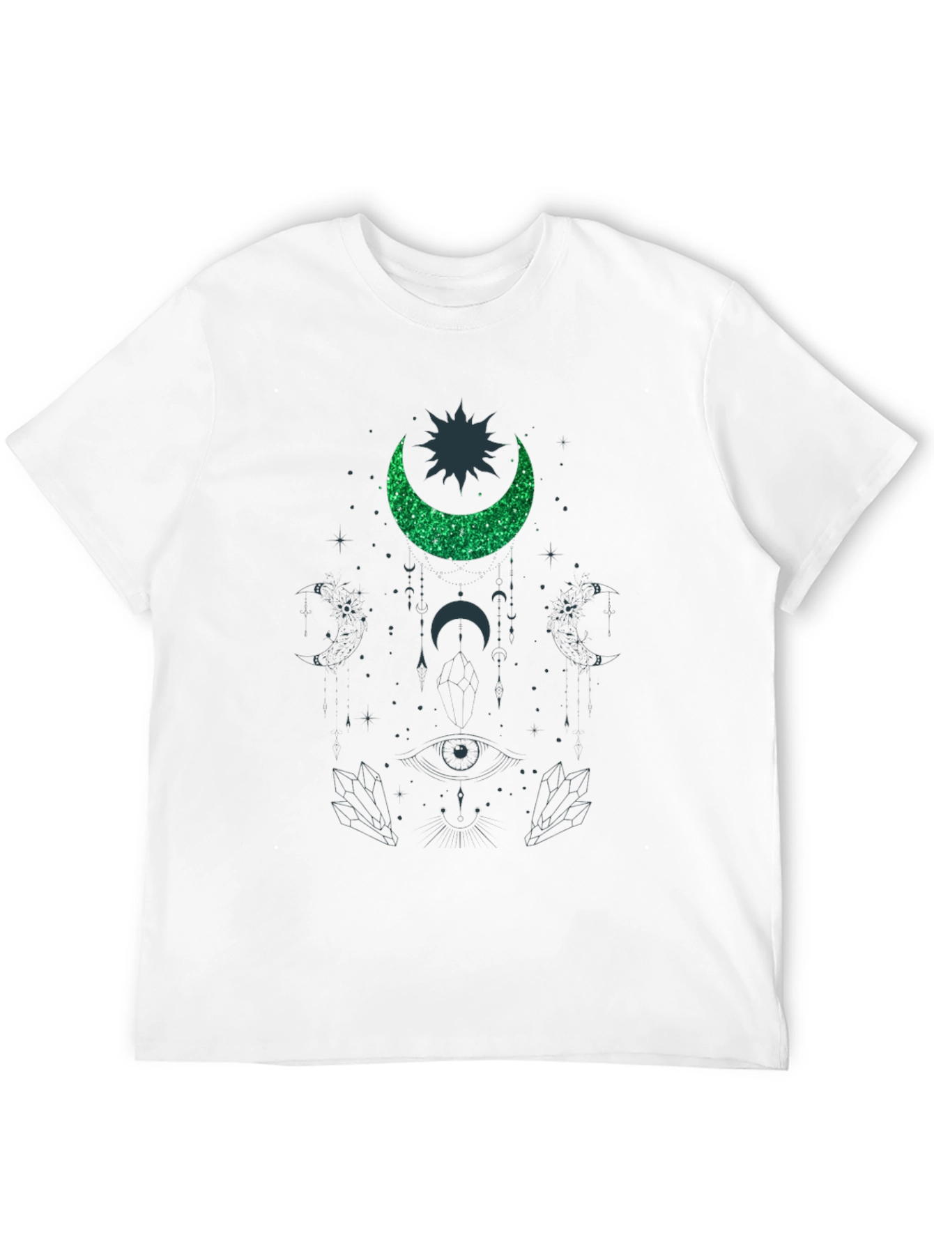 Cosmic Crescent T-Shirt - Mystical Design