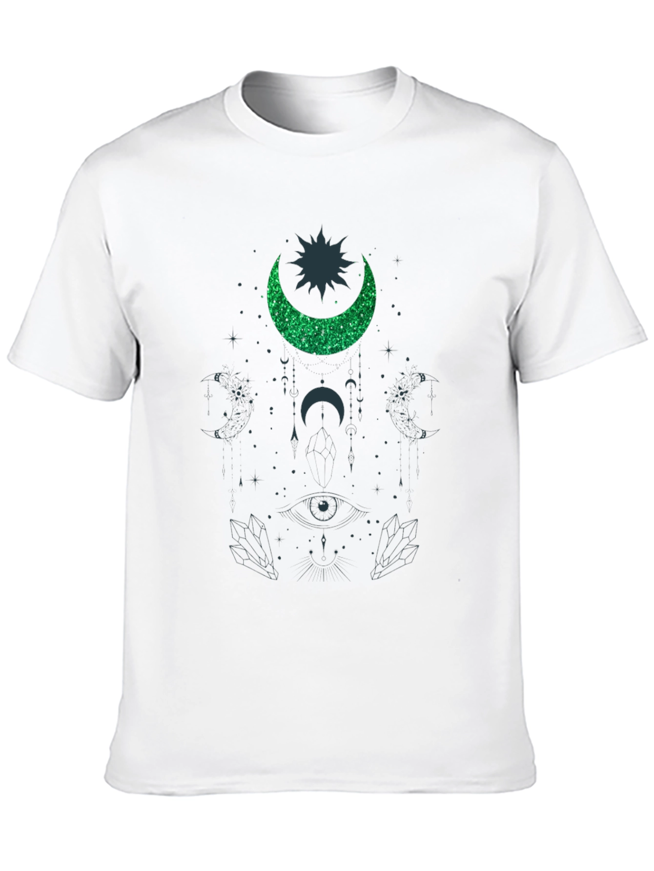 Cosmic Crescent T-Shirt - Mystical Design