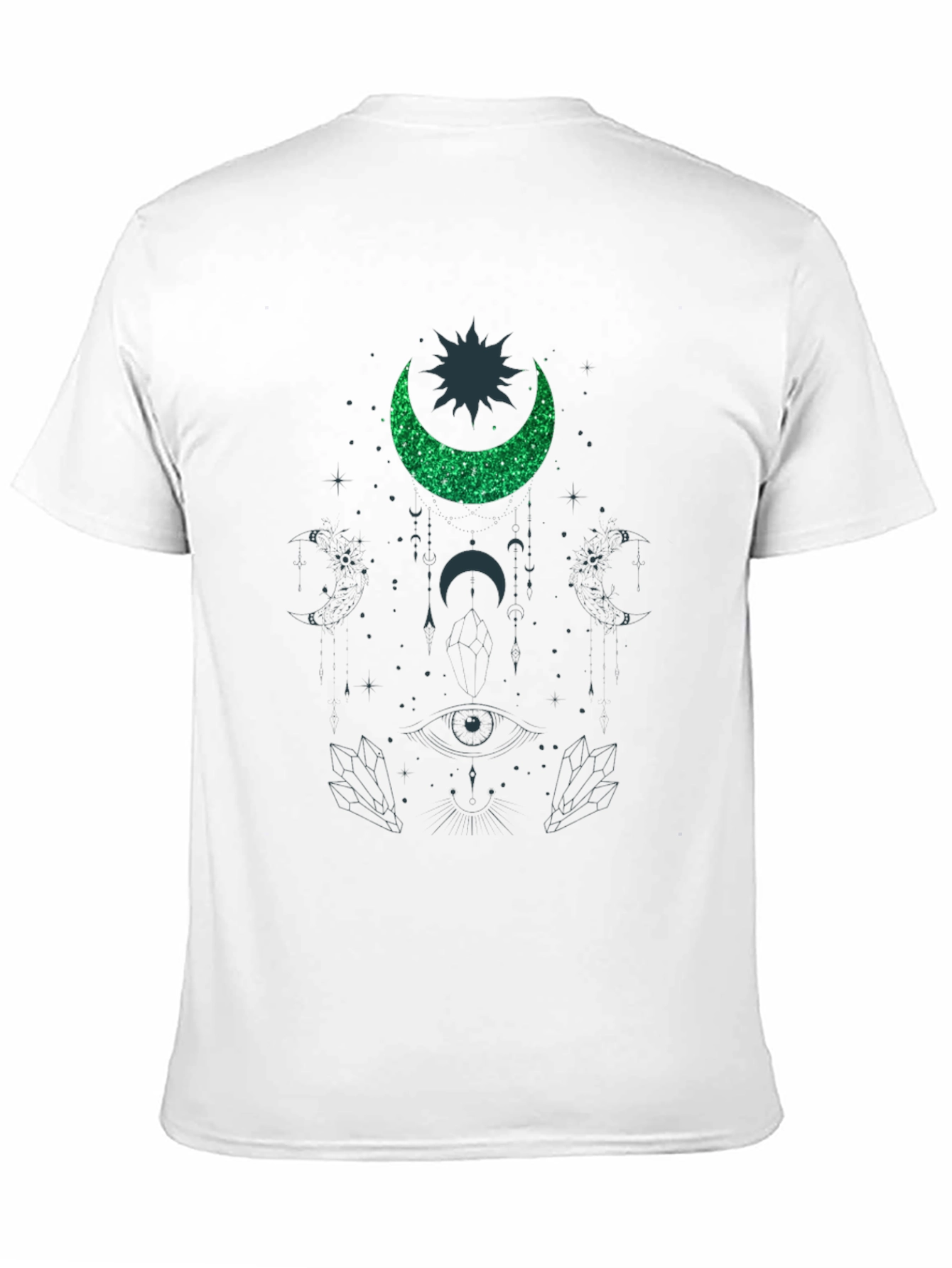 Cosmic Crescent T-Shirt - Mystical Design