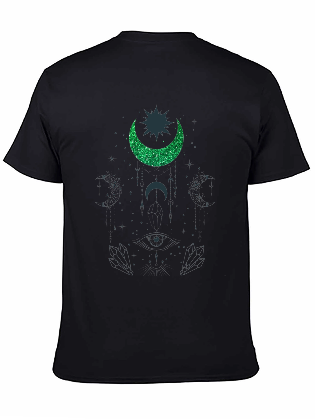 Cosmic Crescent T-Shirt - Mystical Design