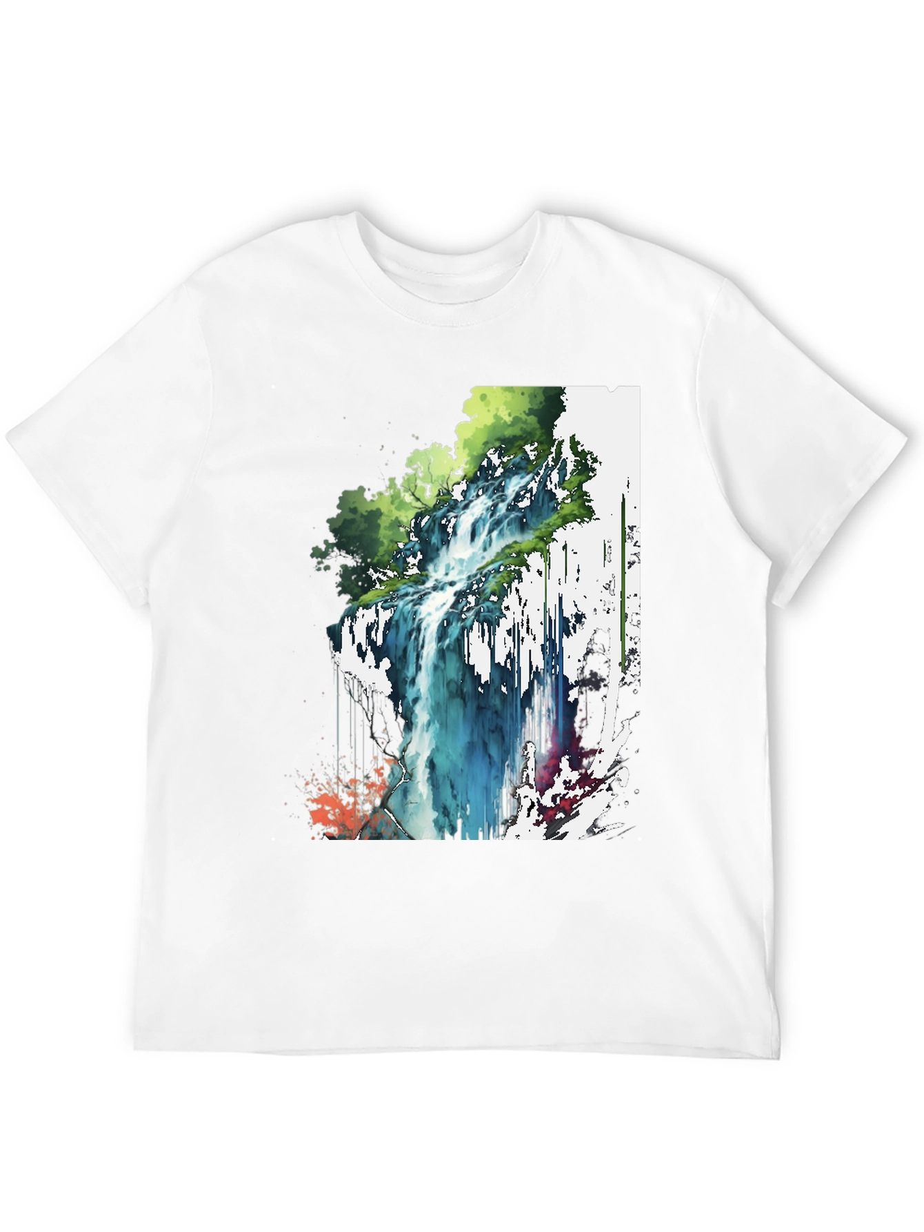 Waterfall Graphic Tee - Nature Inspired Design