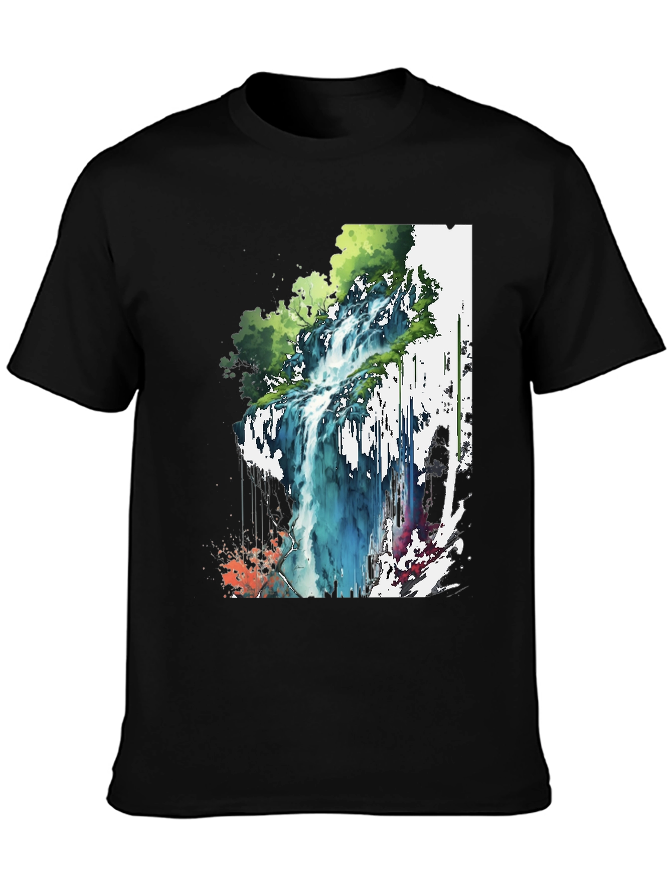 Waterfall Graphic Tee - Nature Inspired Design