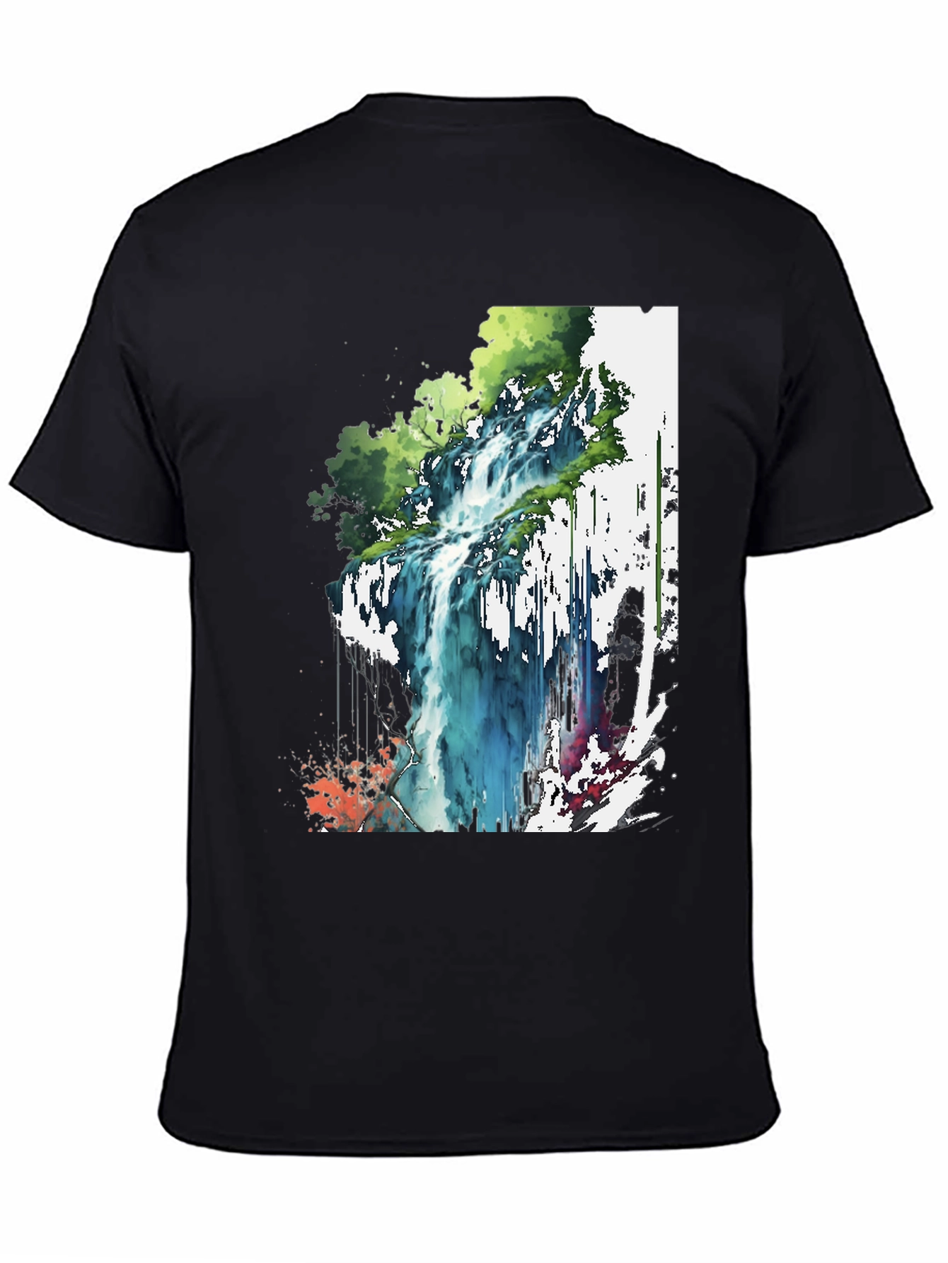 Waterfall Graphic Tee - Nature Inspired Design