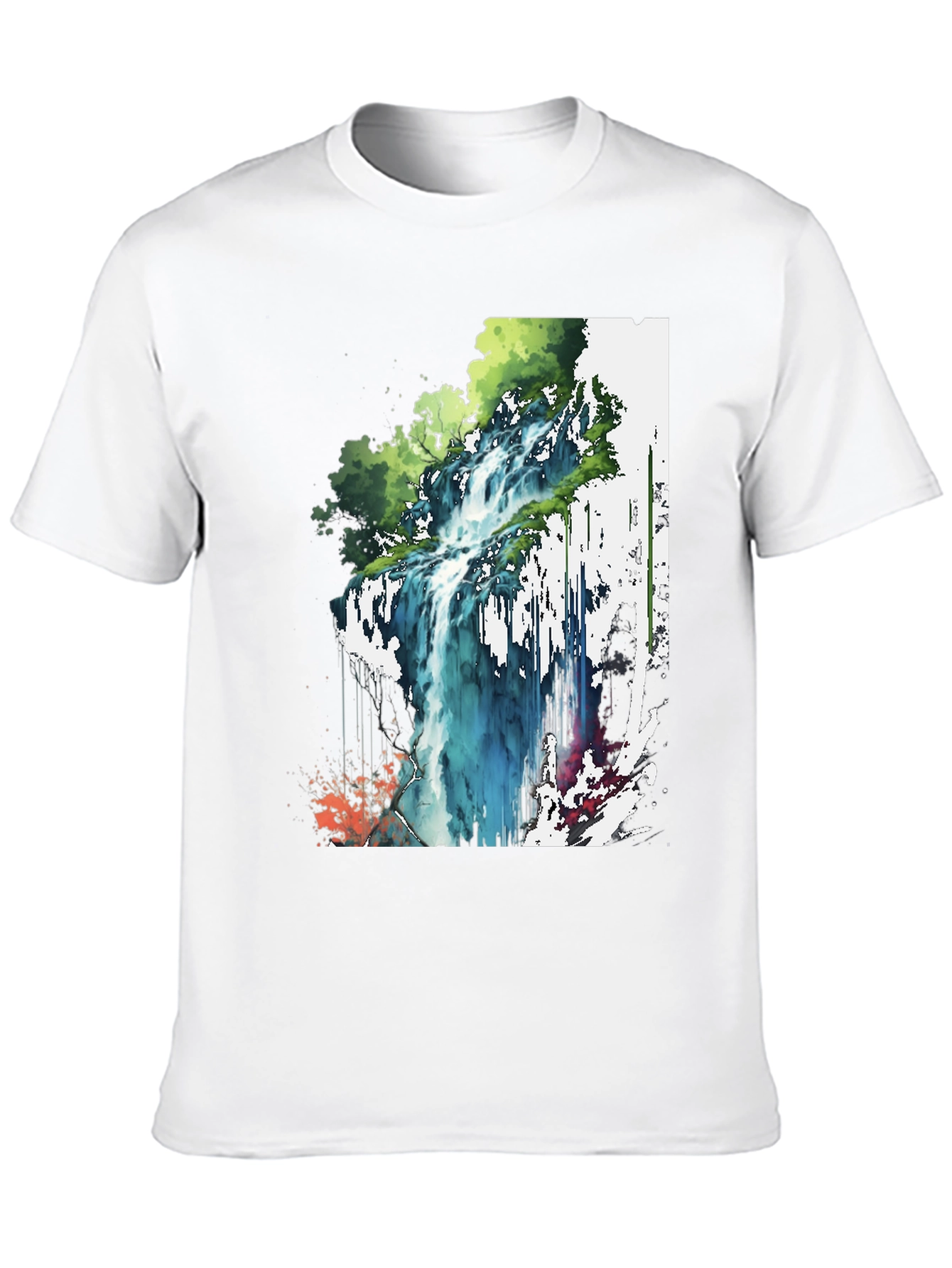 Waterfall Graphic Tee - Nature Inspired Design