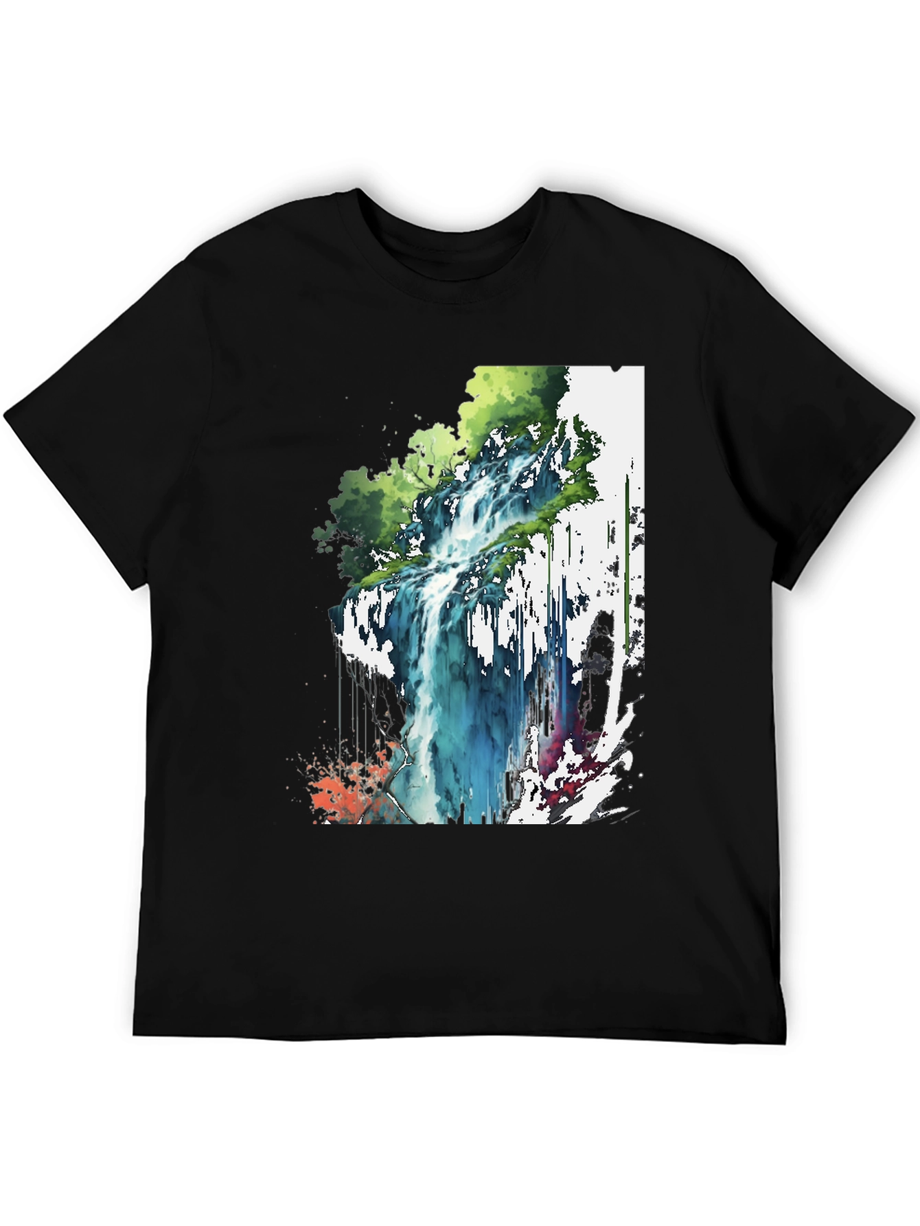 Waterfall Graphic Tee - Nature Inspired Design