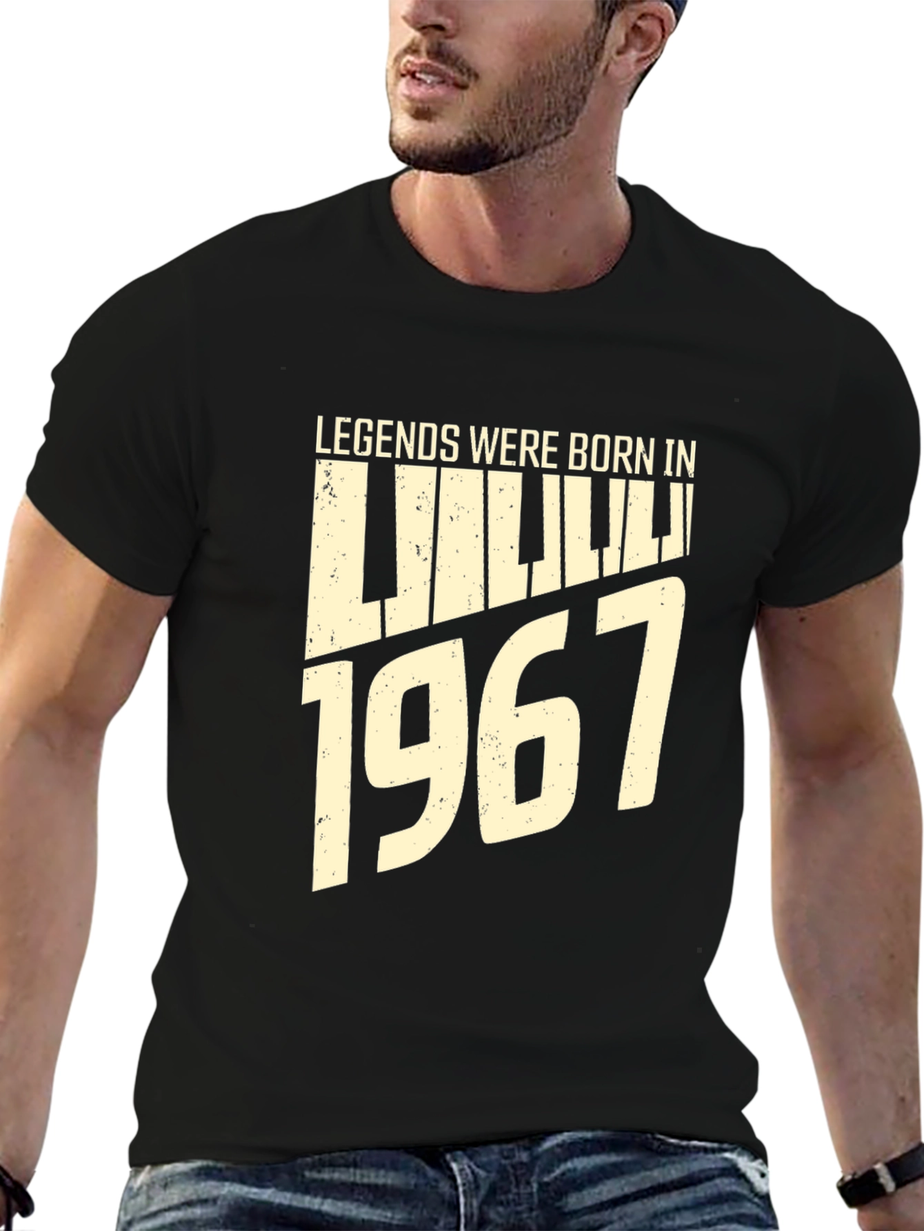 Legends Born in 1967 Piano Tee - Black