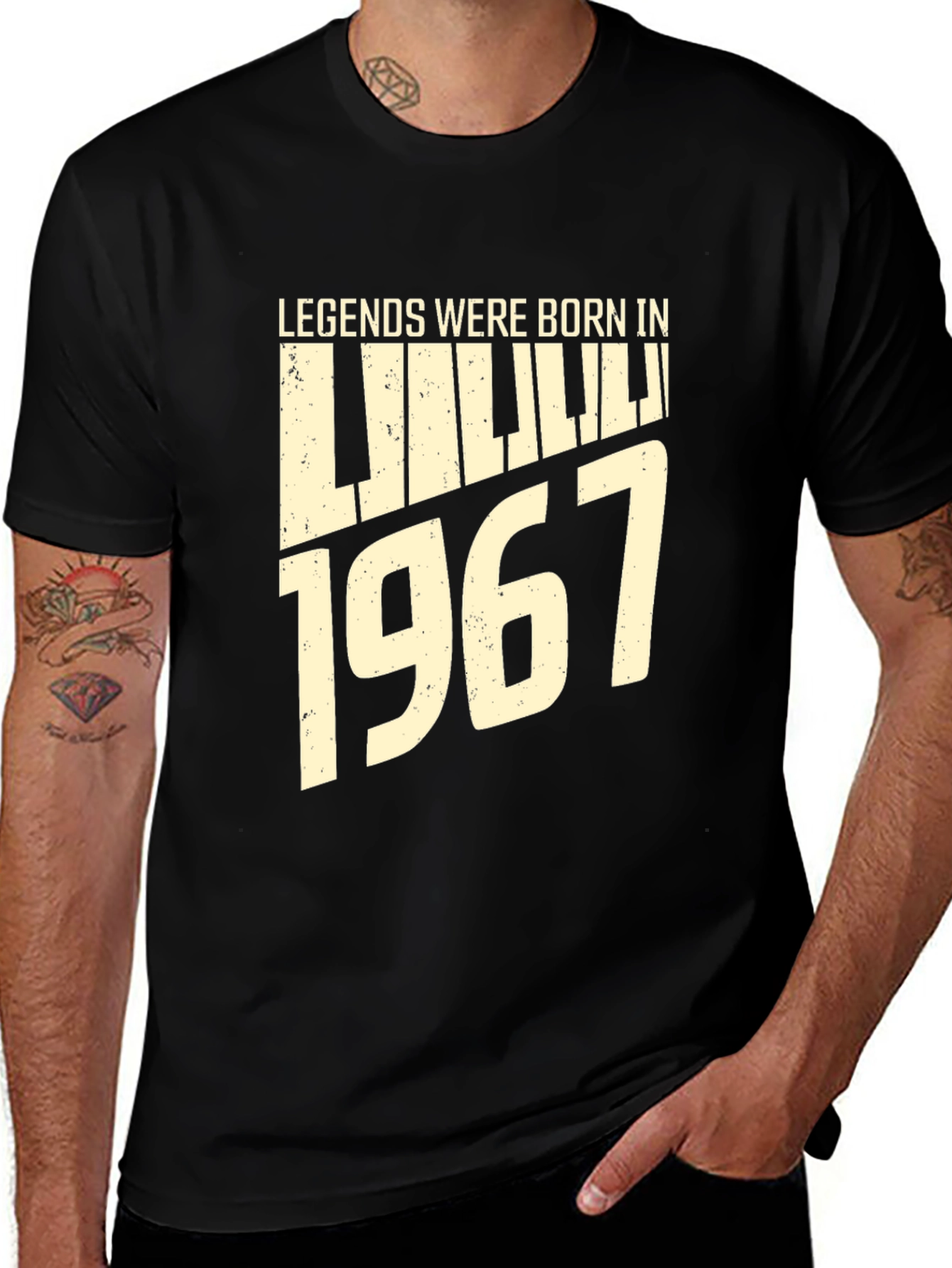 Legends Born in 1967 Piano Tee - Black