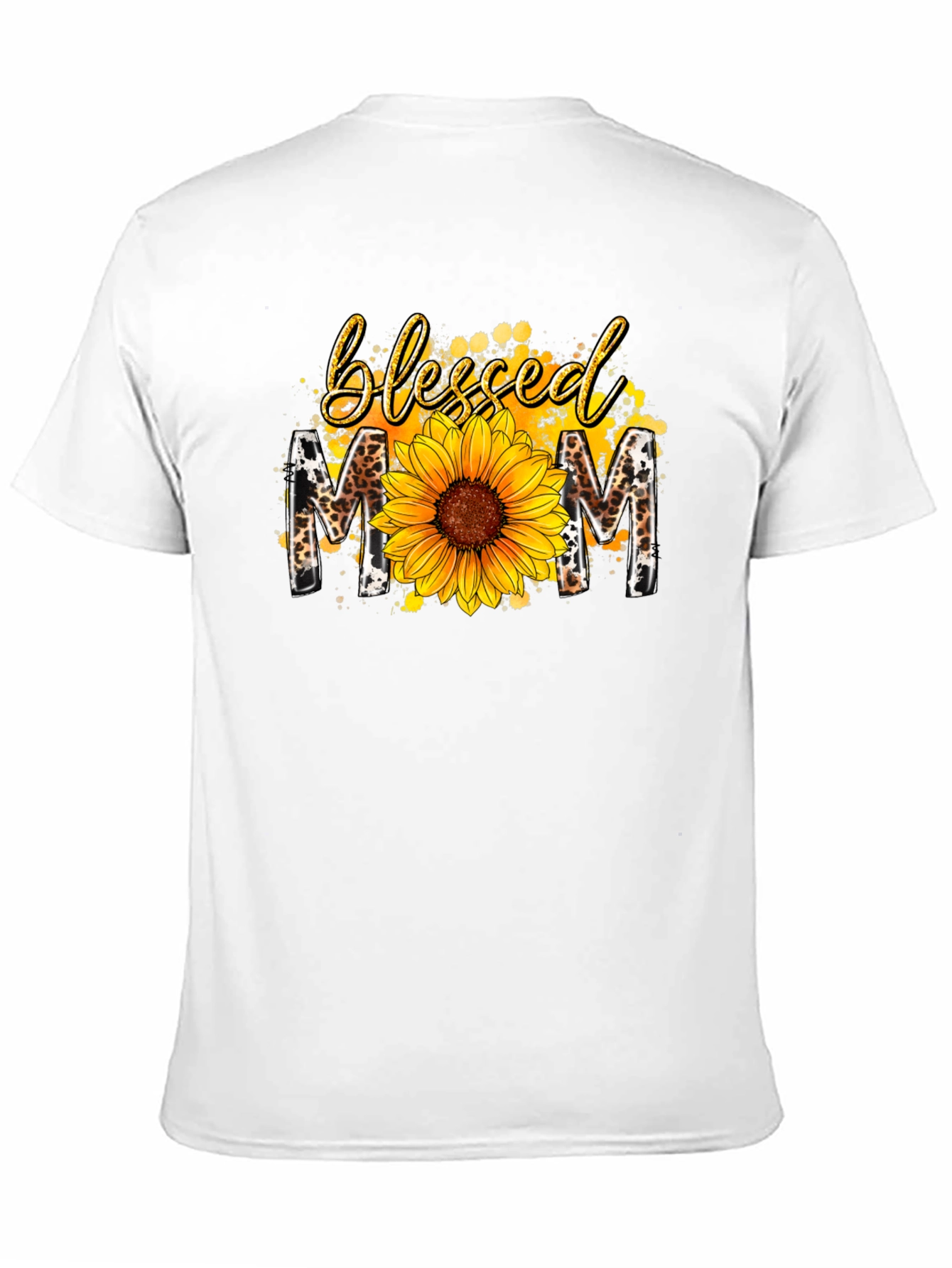 Blessed Mom Sunflower Graphic Tee - Black