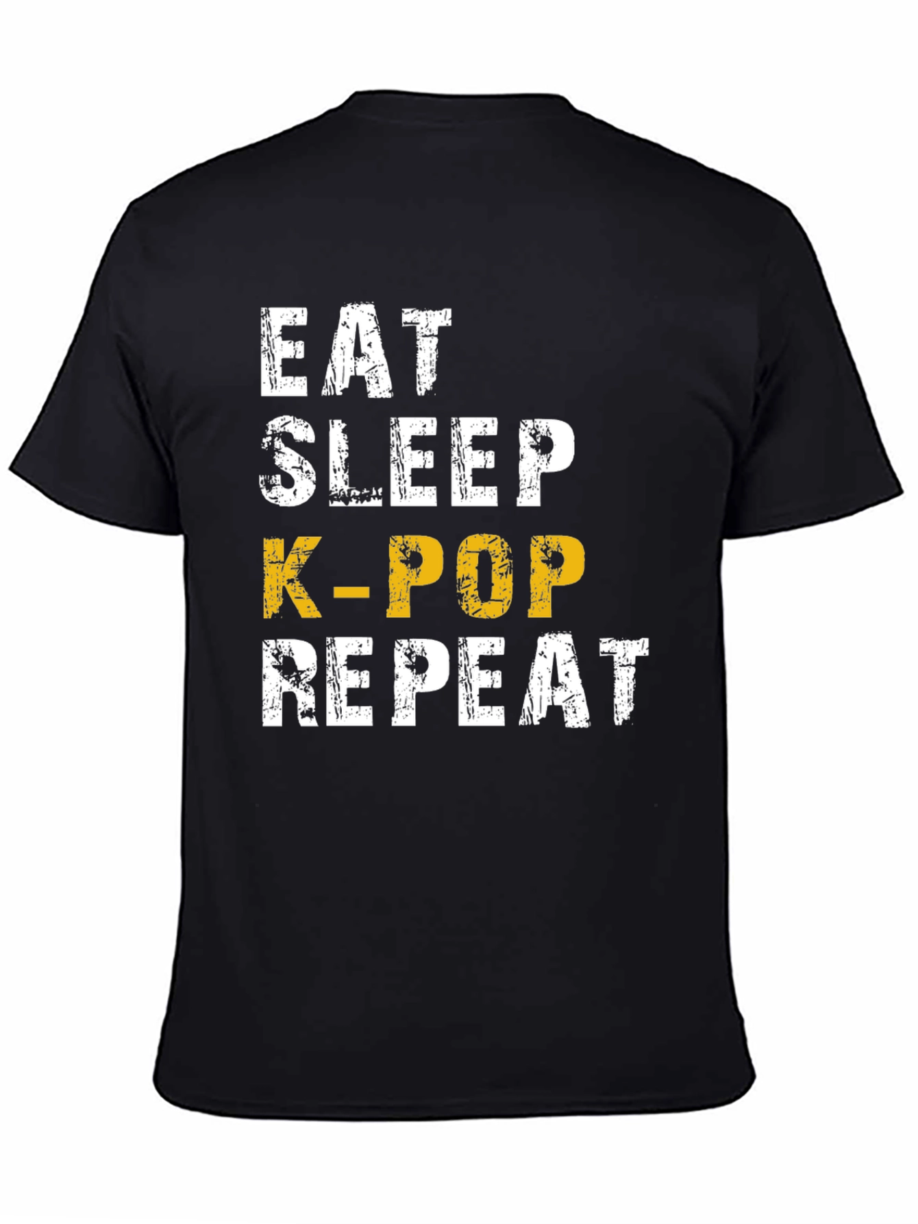 Eat Sleep K-Pop Repeat Black T-Shirt