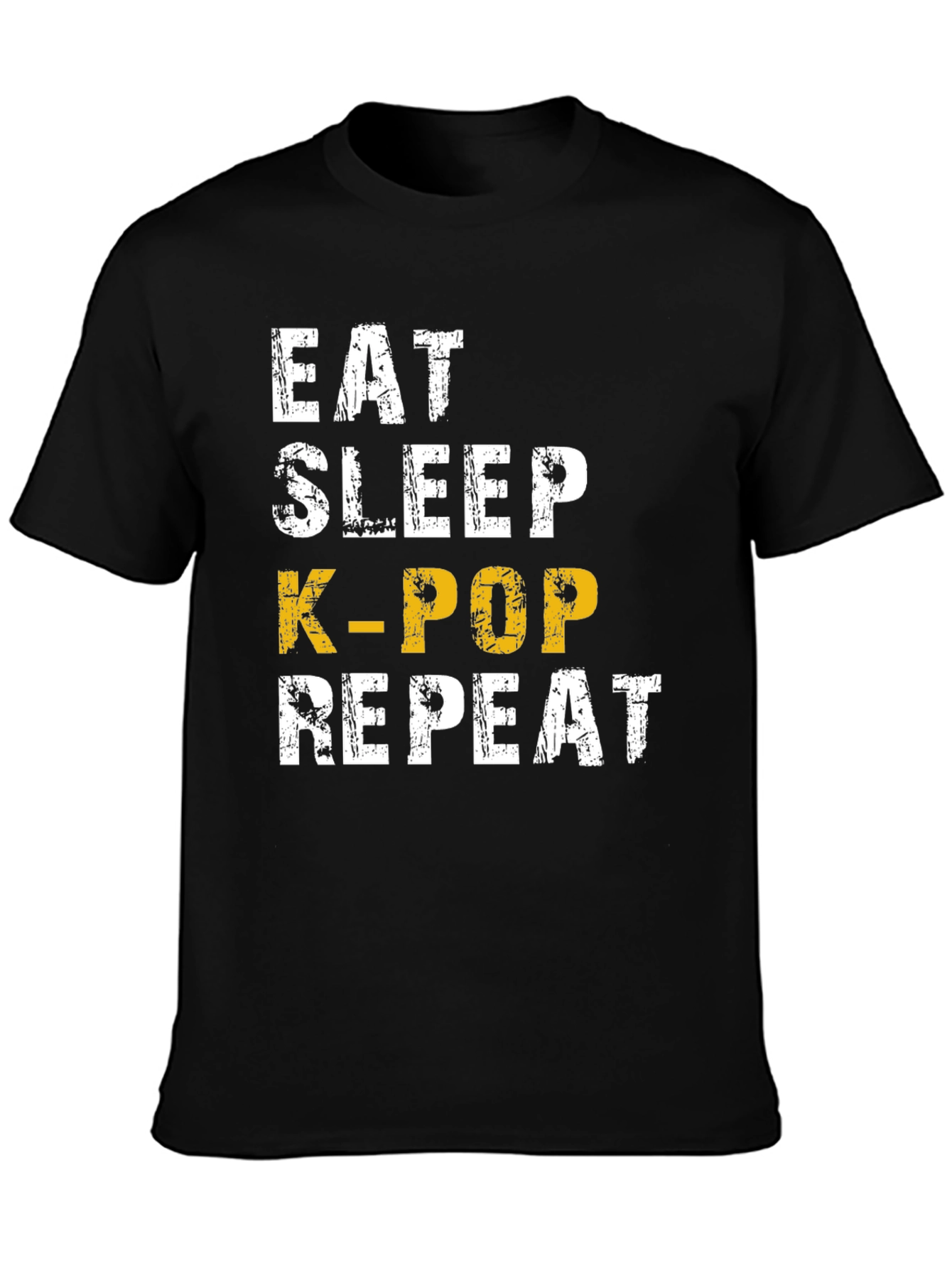 Eat Sleep K-Pop Repeat Black T-Shirt