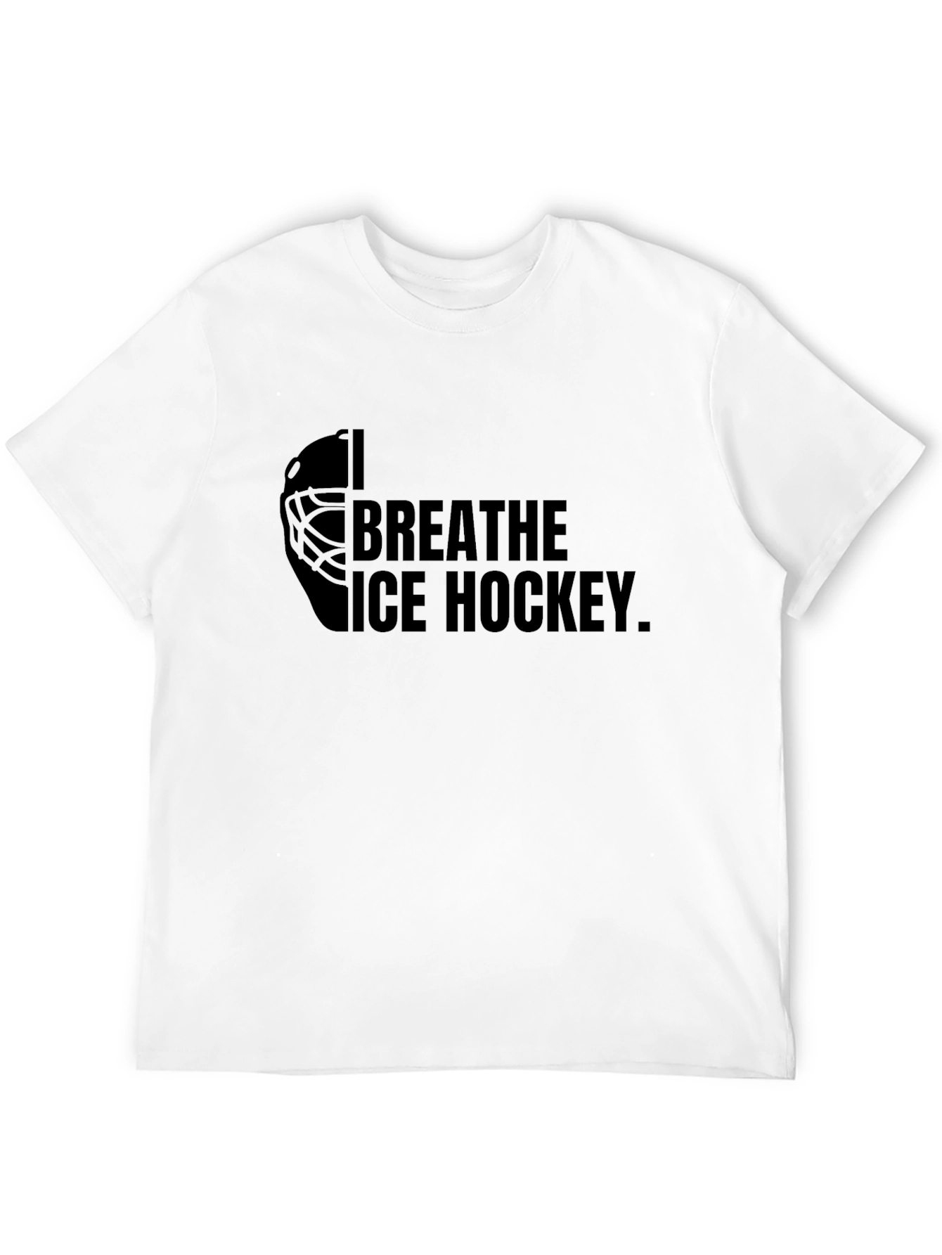 I Breathe Ice Hockey Black Graphic Tee Shirt