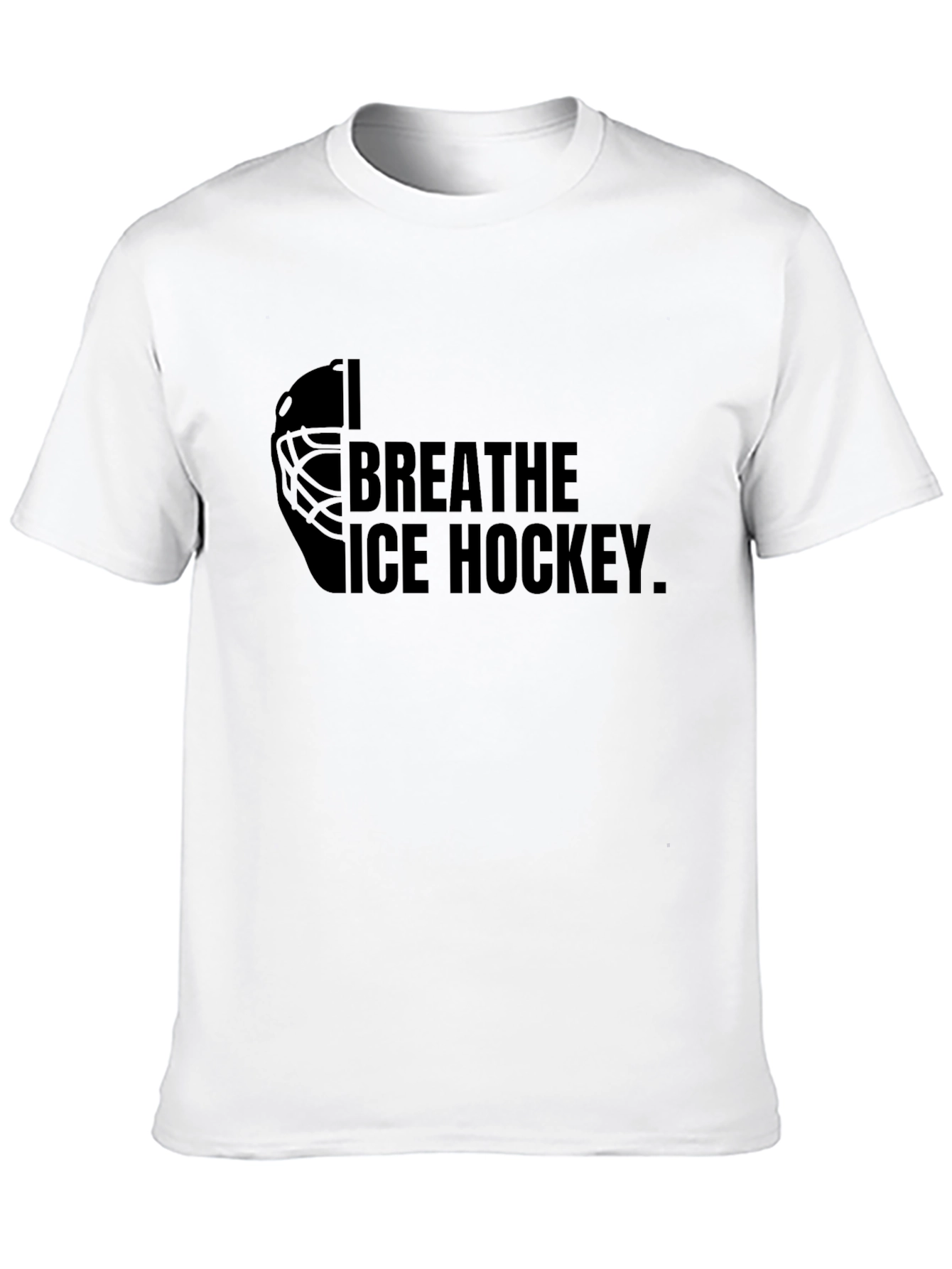 I Breathe Ice Hockey Black Graphic Tee Shirt